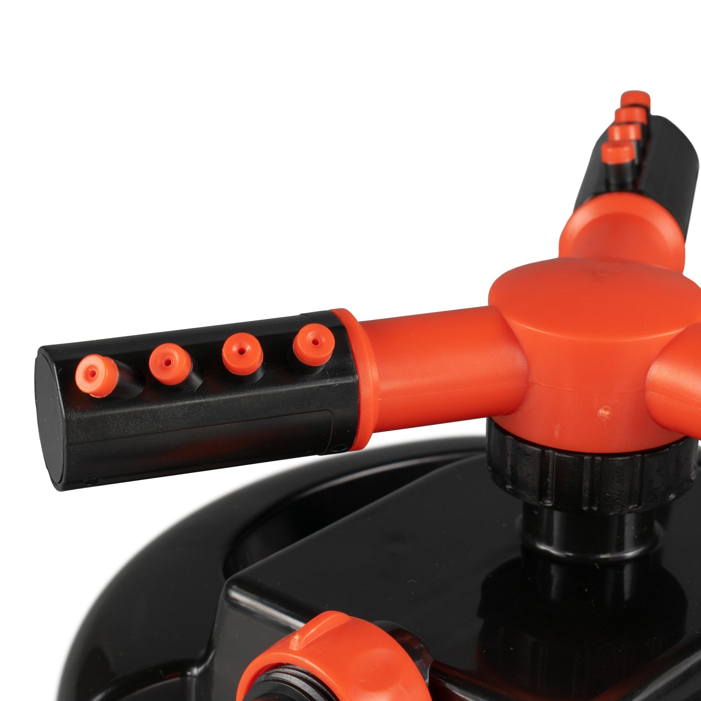 3-Arm Adjustable Rotating Lawn Sprinkler (Black/Orange)