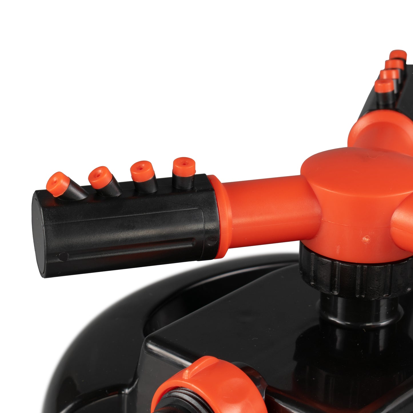 3-Arm Adjustable Rotating Lawn Sprinkler (Black/Orange)