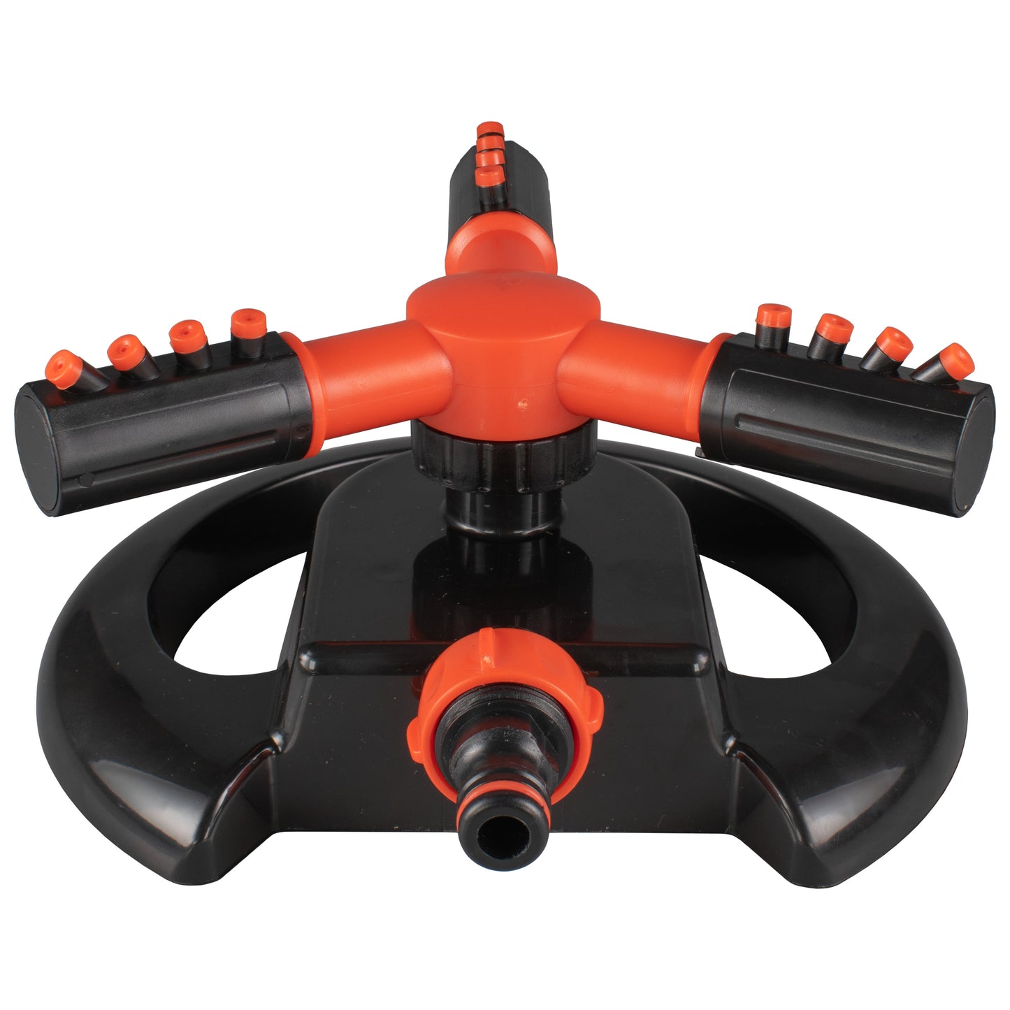 3-Arm Adjustable Rotating Lawn Sprinkler (Black/Orange)