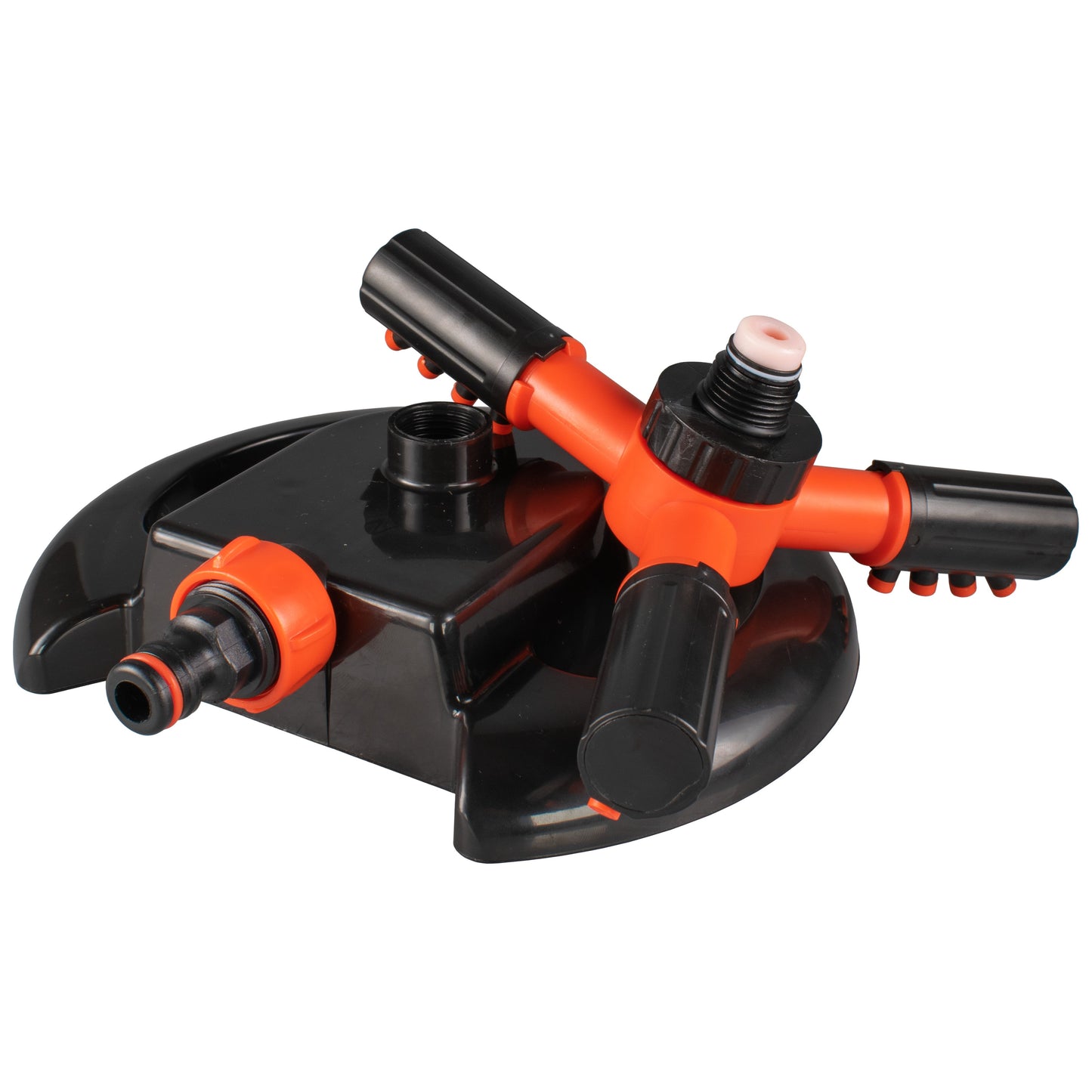 3-Arm Adjustable Rotating Lawn Sprinkler (Black/Orange)
