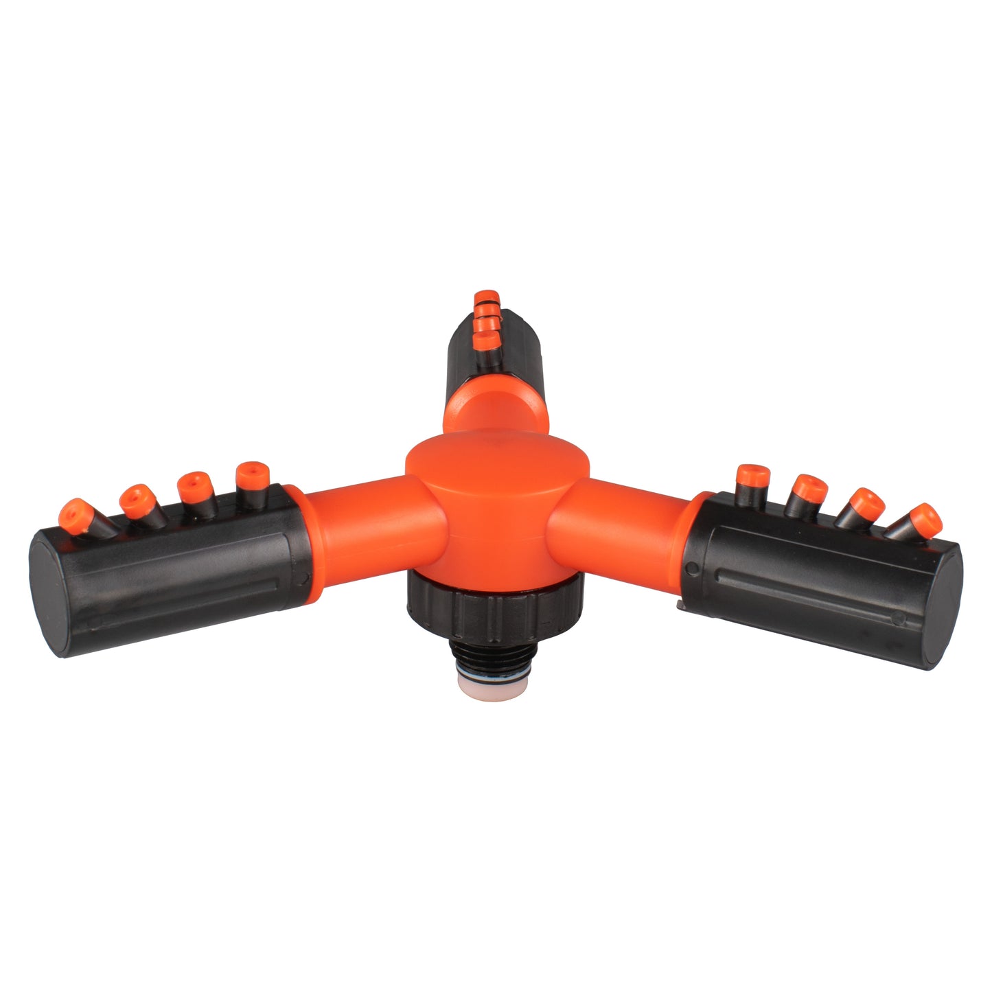 3-Arm Adjustable Rotating Lawn Sprinkler (Black/Orange)
