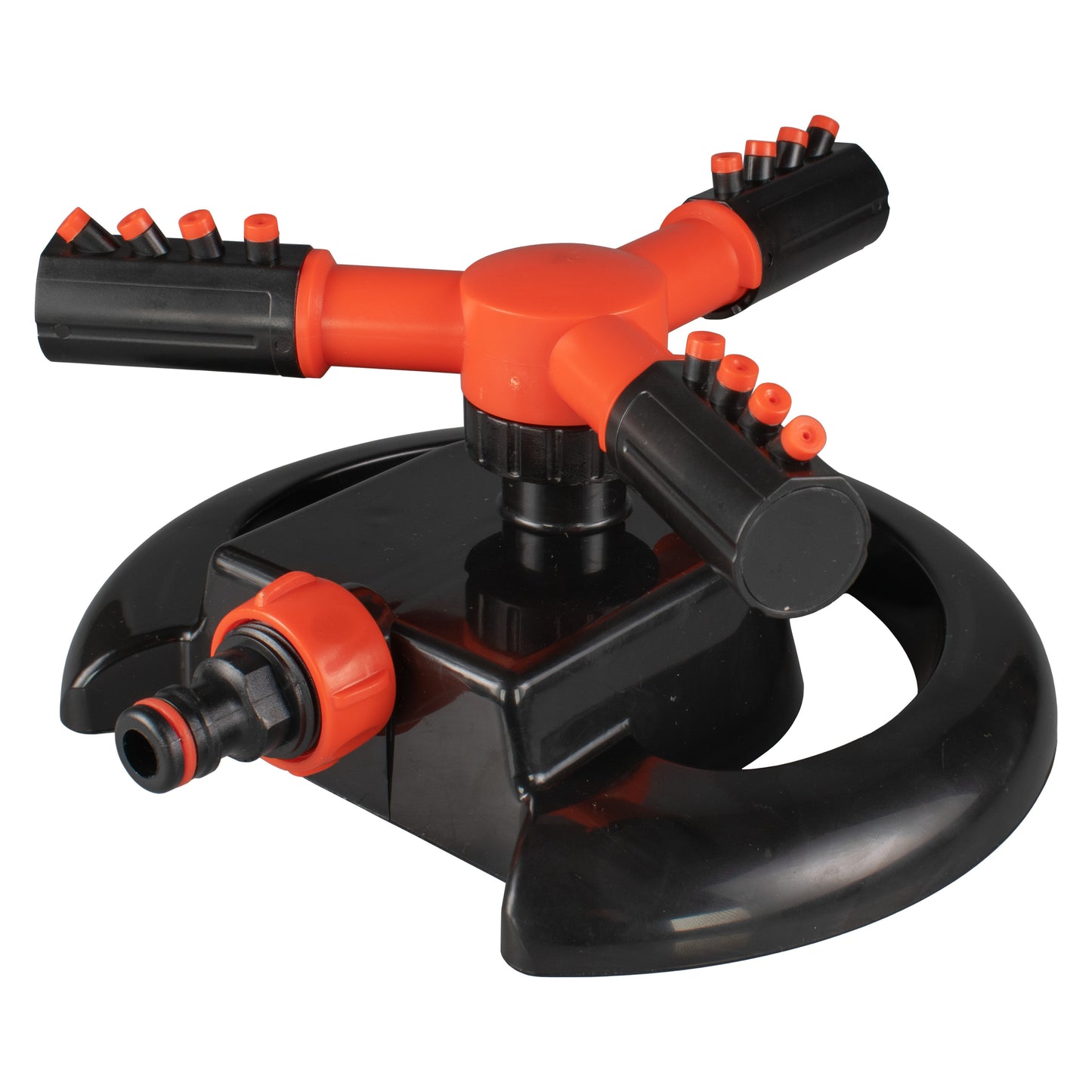 3-Arm Adjustable Rotating Lawn Sprinkler (Black/Orange)