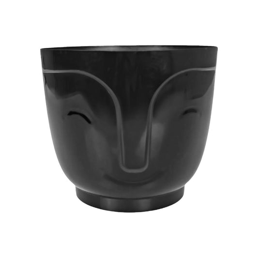 Atena Decorative Smiling Face Plant Pot (Black)