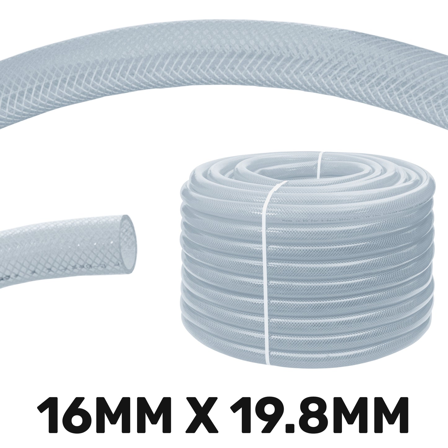 16mm Transparent Braided Reinforced PVC Hose