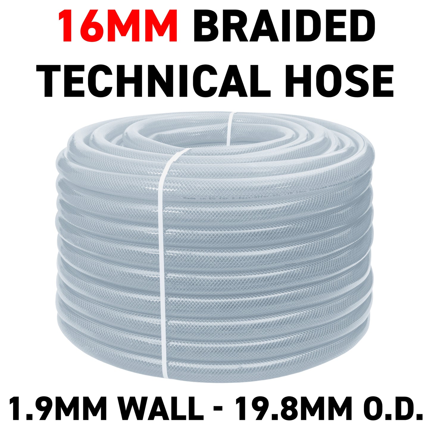 16mm Transparent Braided Reinforced PVC Hose
