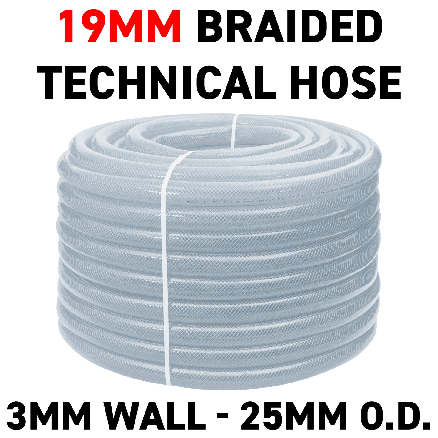 19mm Transparent Braided Reinforced PVC Hose