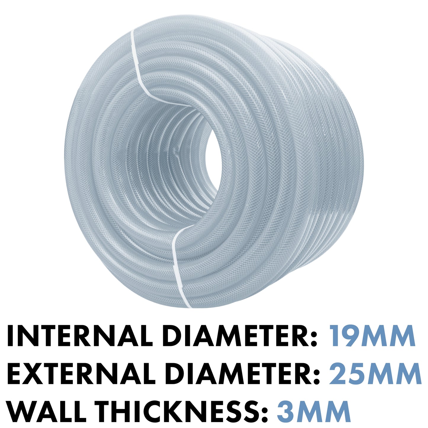 19mm Transparent Braided Reinforced PVC Hose