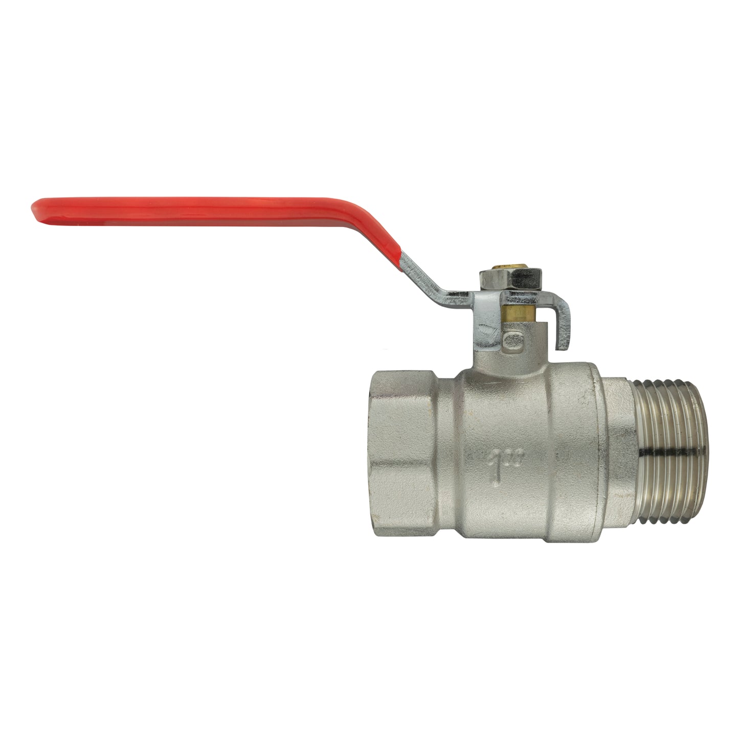 Brass Nickel-Plated Lever Valve BSP Male-Female Thread