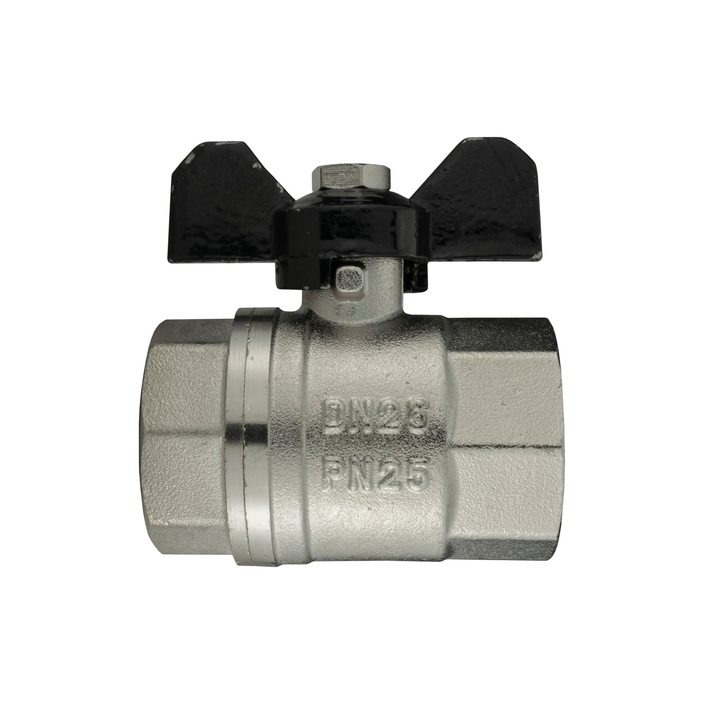 Brass Nickel-Plated Butterfly Bib Valve