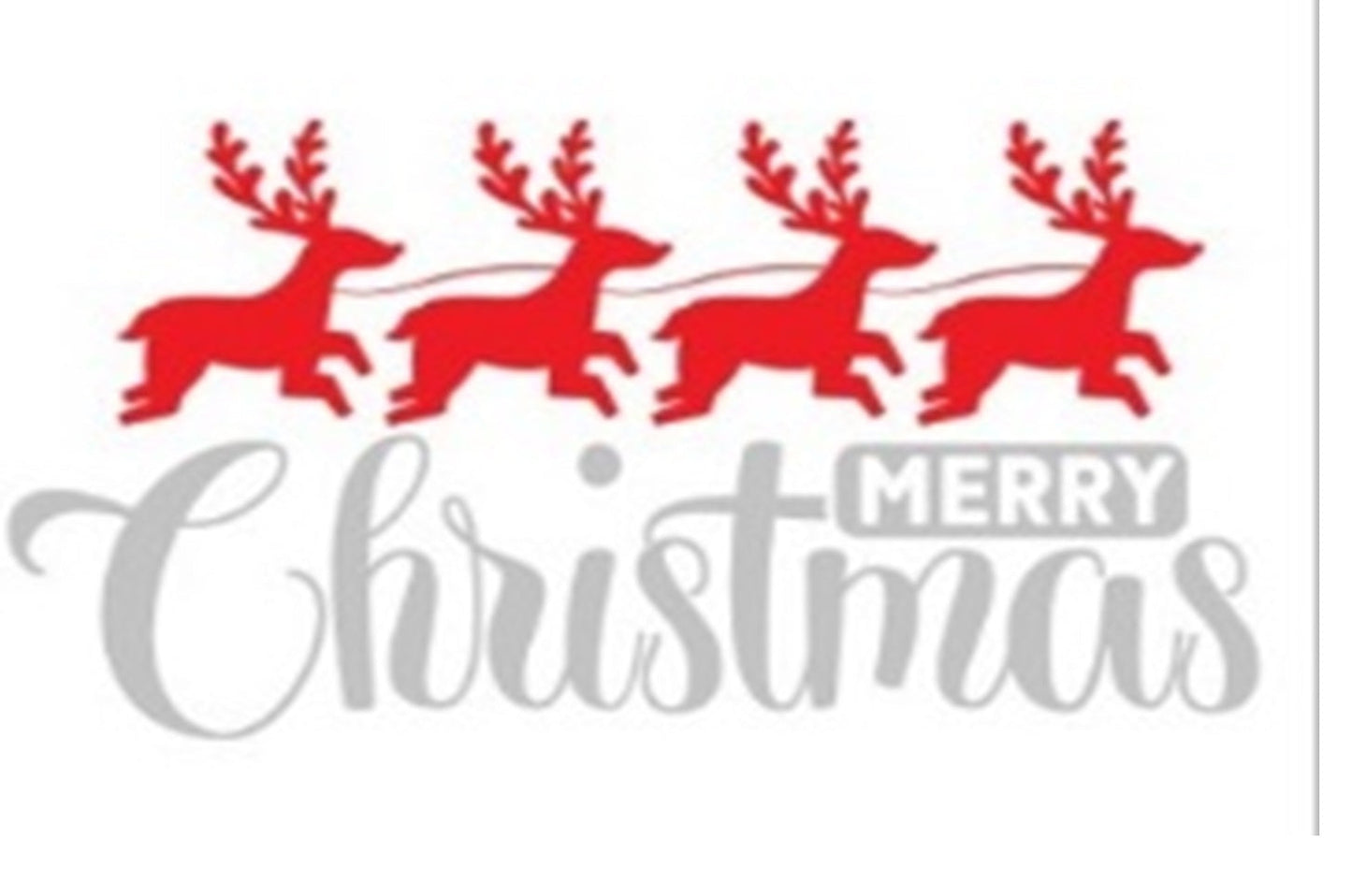 'Merry Christmas' (Red Reindeer) Coir Fibre Doormat with Rubber Backing (60cm x 40cm)
