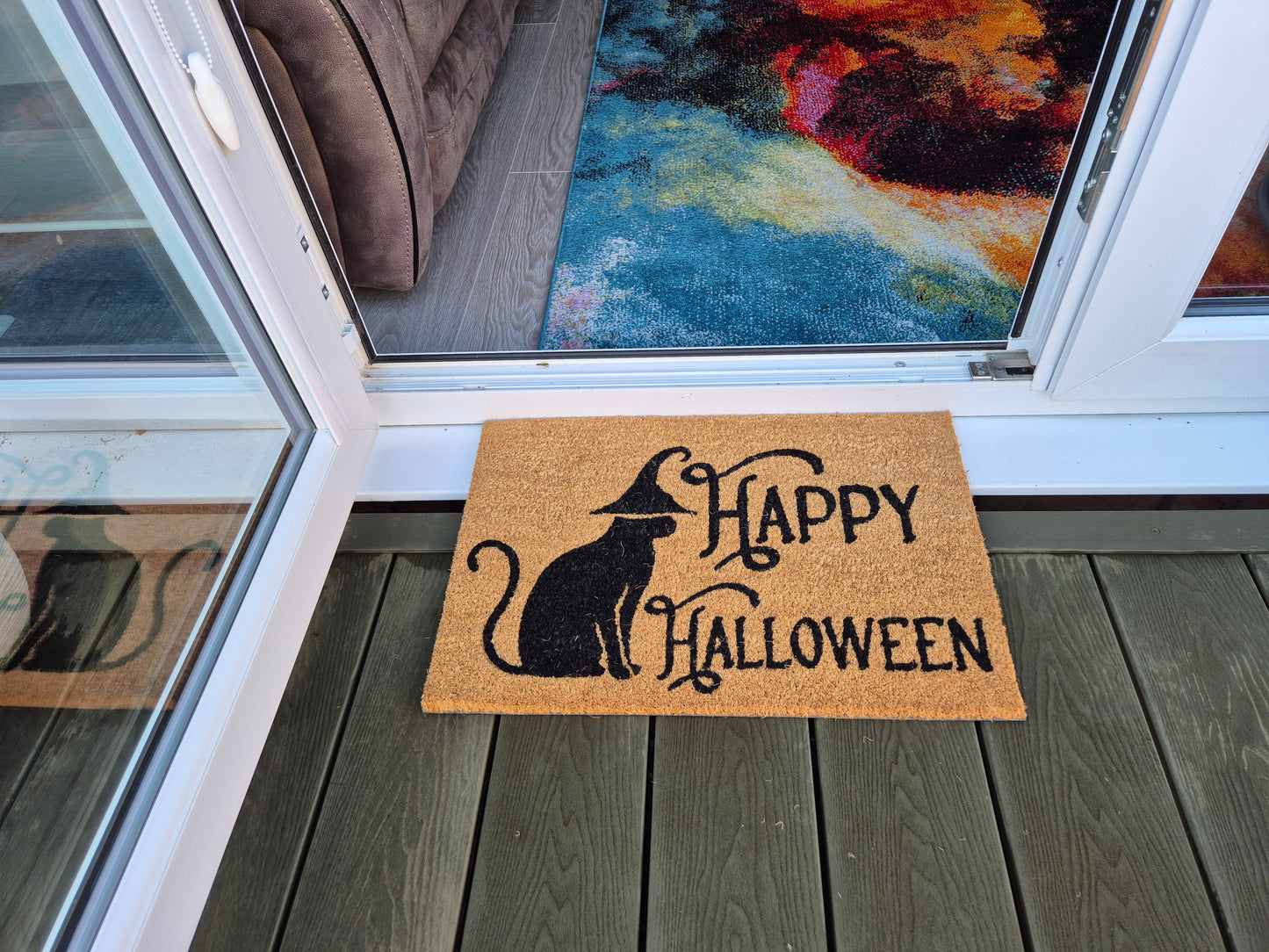 'Happy Halloween' Coir Fibre Doormat with Rubber Backing (60cm x 40cm)