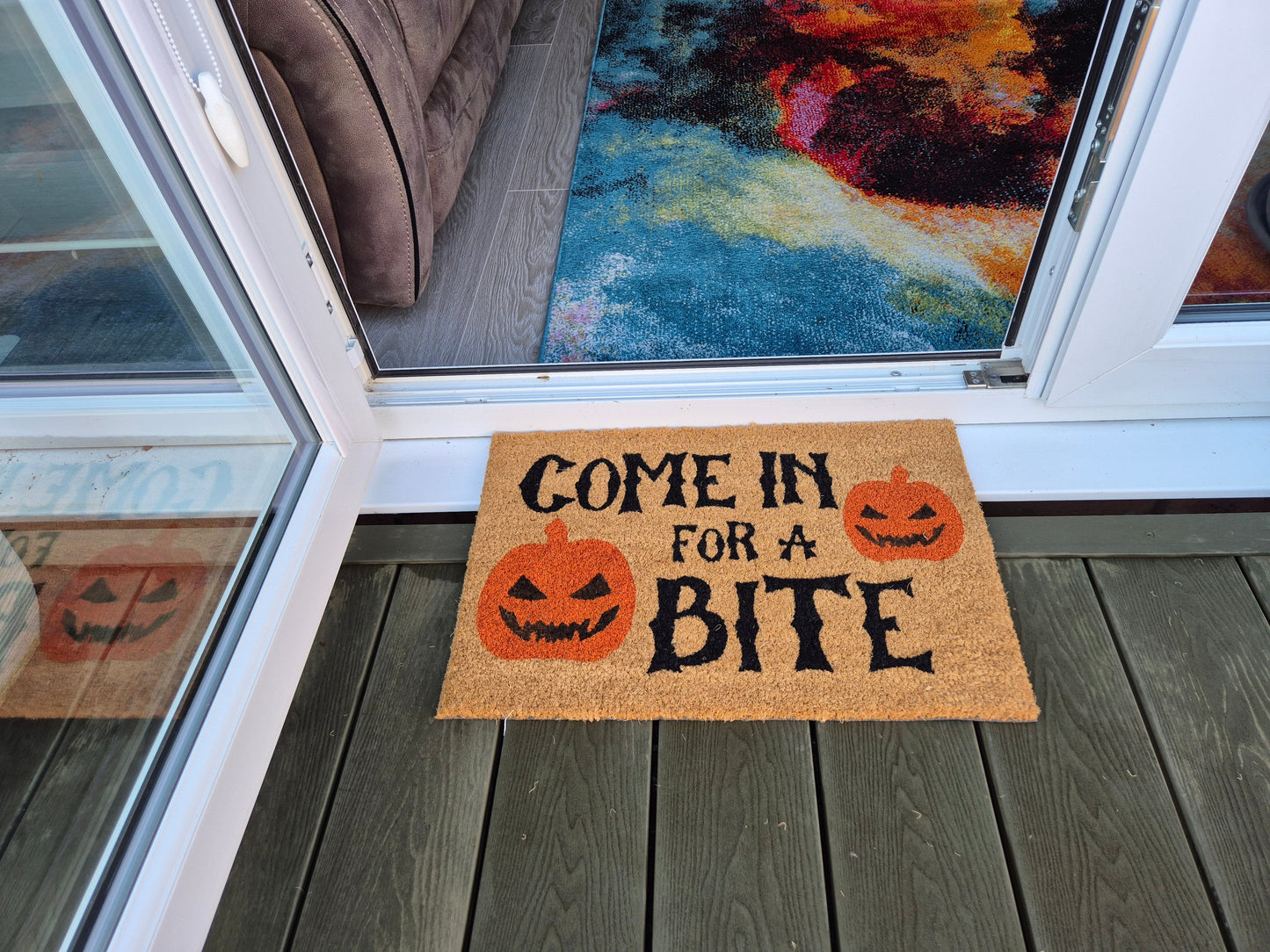 'Come In For A Bite' Coir Fibre Doormat with Rubber Backing (60cm x 40cm)