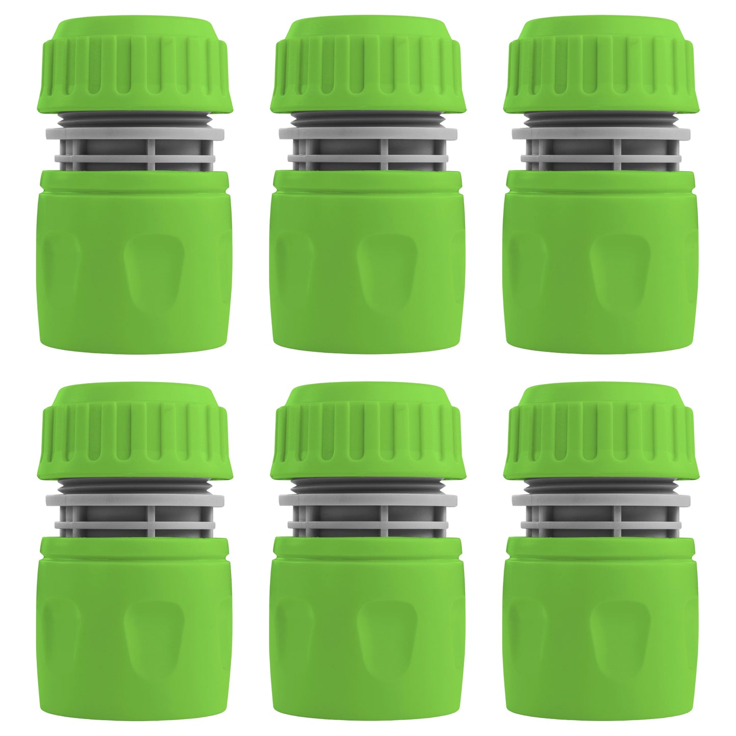 Female Hose Connector for 1/2" Hose, Green/Gray