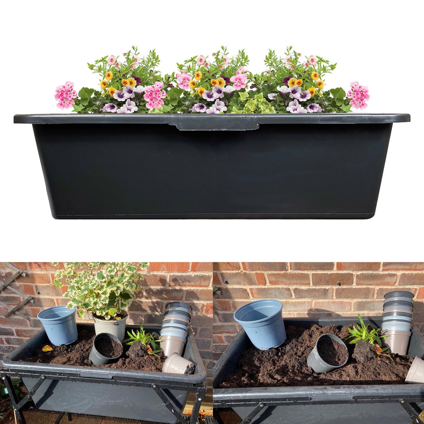 Rectangular Planter Flower Pot 40L (Black)