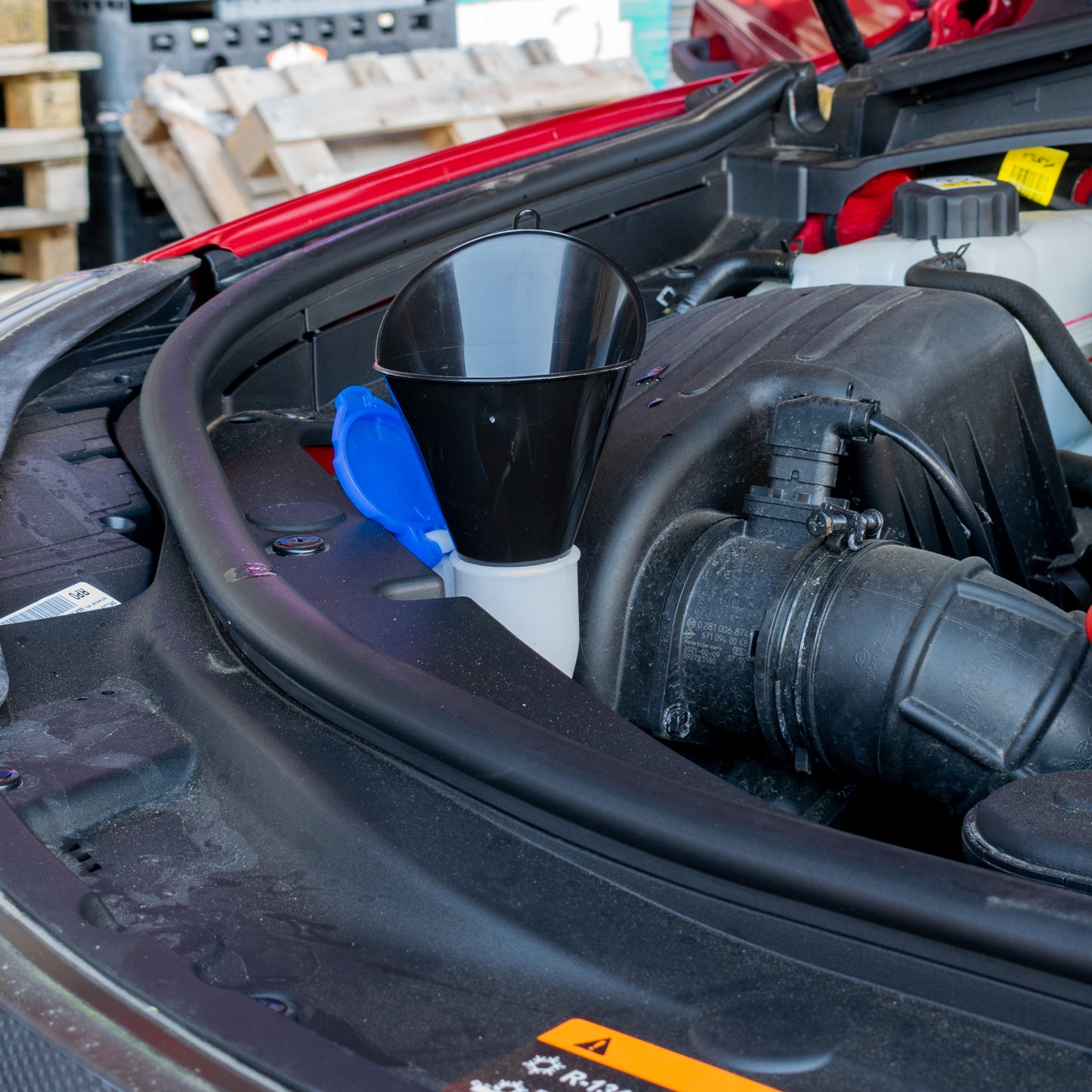 Car Fuel Funnel Cone Angled Top (Black)