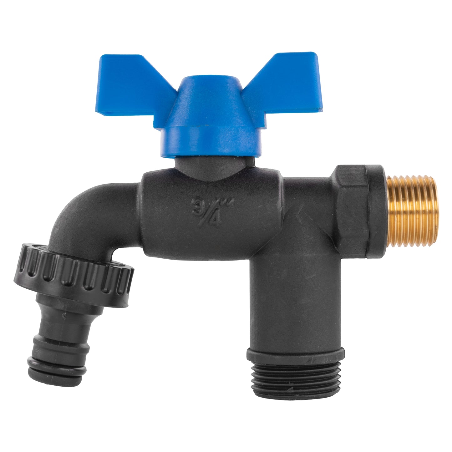 Garden Bib Double Tap 1/2" BSPM (Black/Blue)
