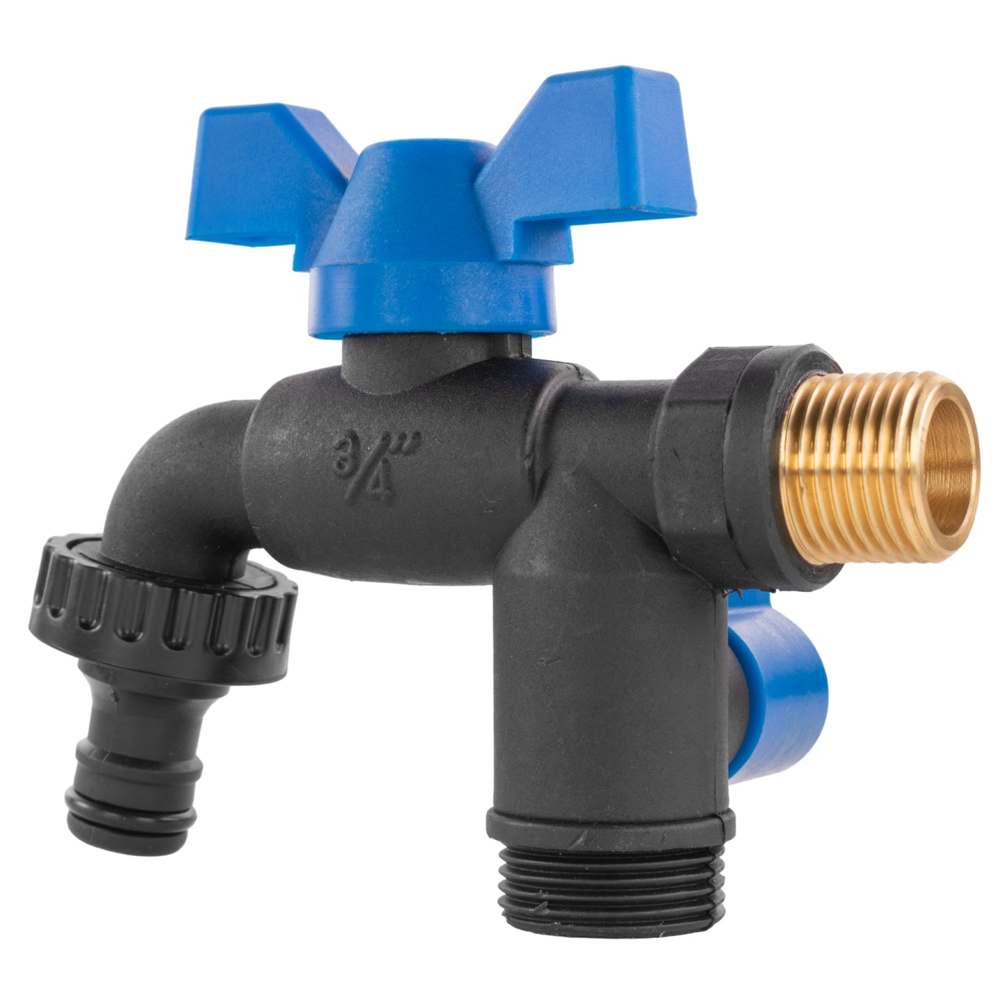 Garden Bib Double Tap 1/2" BSPM (Black/Blue)