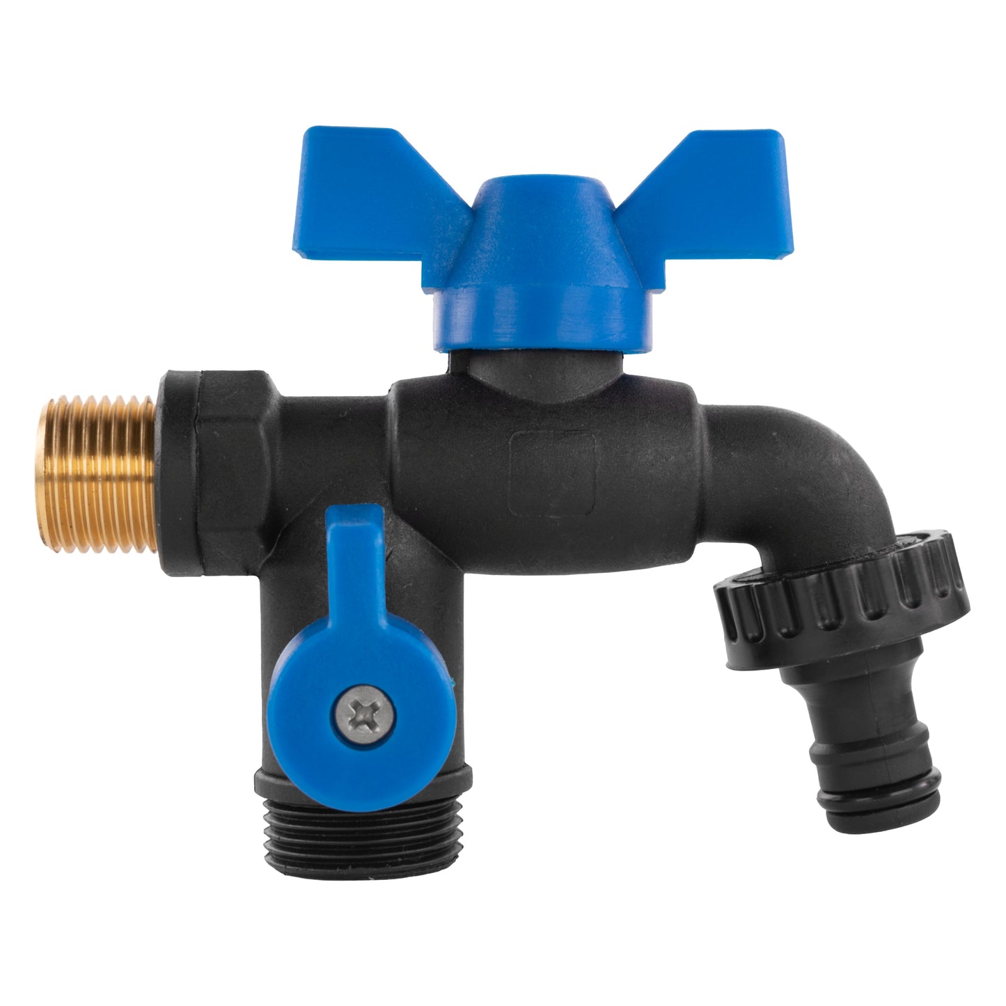 Garden Bib Double Tap 1/2" BSPM (Black/Blue)