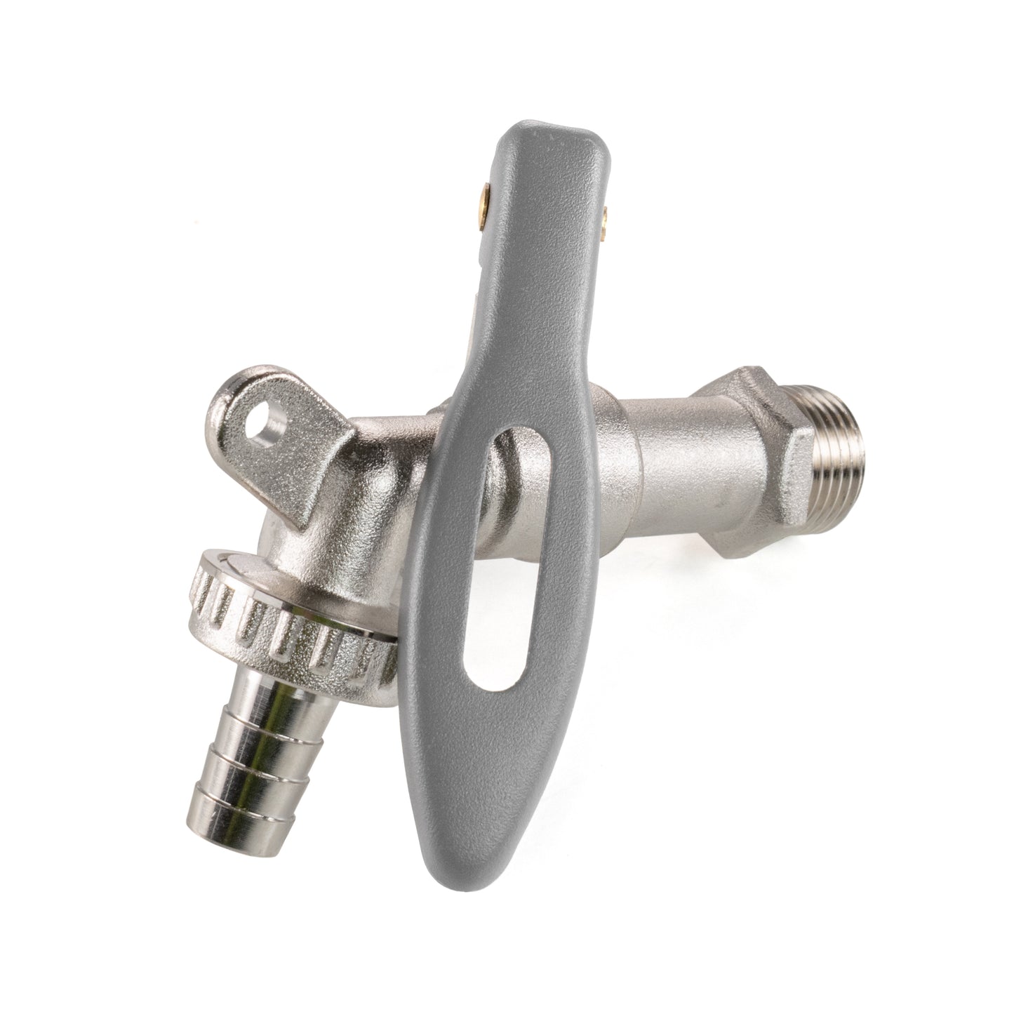 20mm MDPE Wall Flange with Barbed Lever Lock Tap