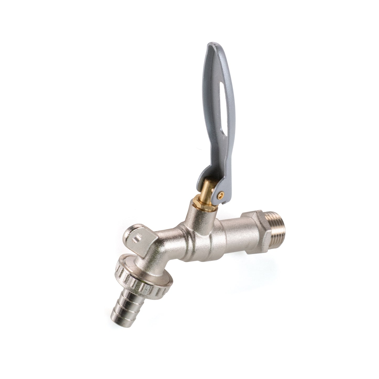 20mm MDPE Wall Flange with Barbed Lever Lock Tap