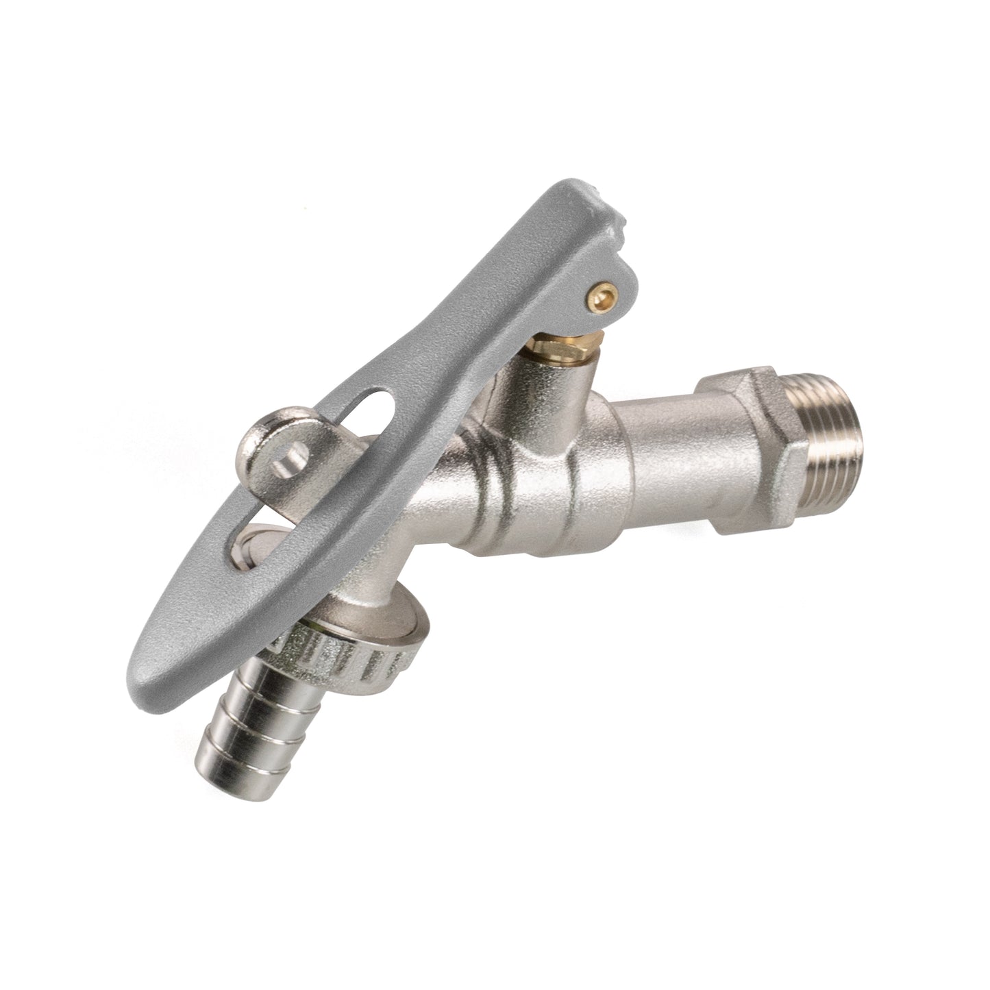 20mm MDPE Wall Flange with Barbed Lever Lock Tap