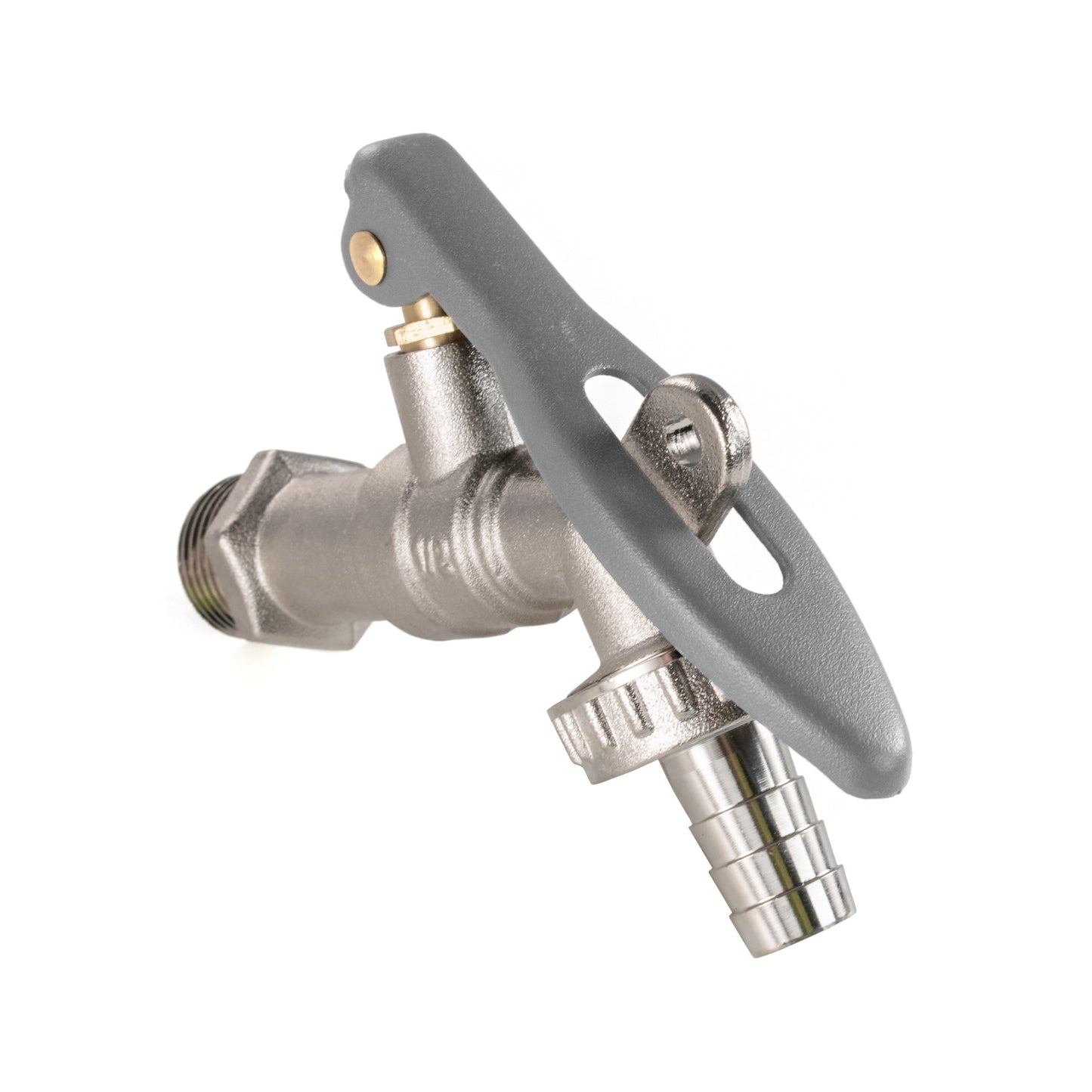 20mm MDPE Wall Flange with Barbed Lever Lock Tap
