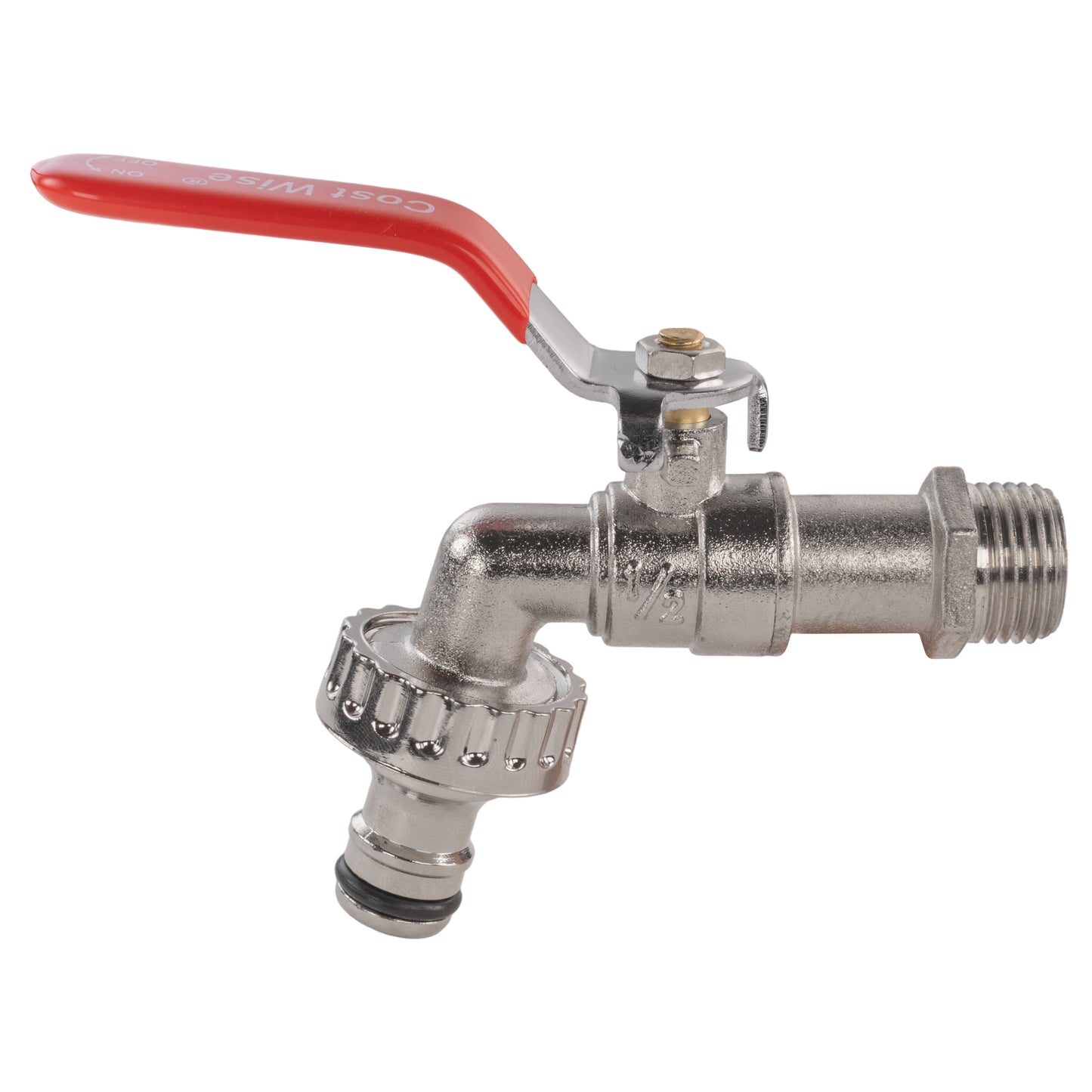 Garden Lever Tap 3/4" BSPM - Quick Connect - Zinc Nickle Plated