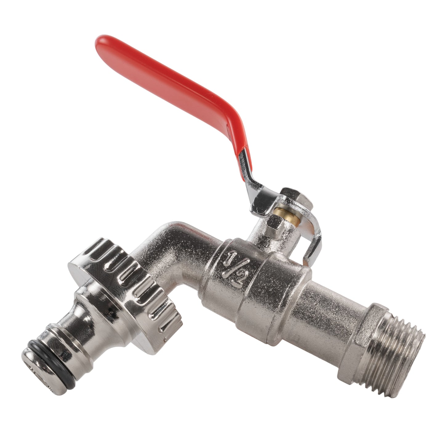 Garden Lever Tap 1/2" BSPM - Quick Connect - Zinc Nickle Plated