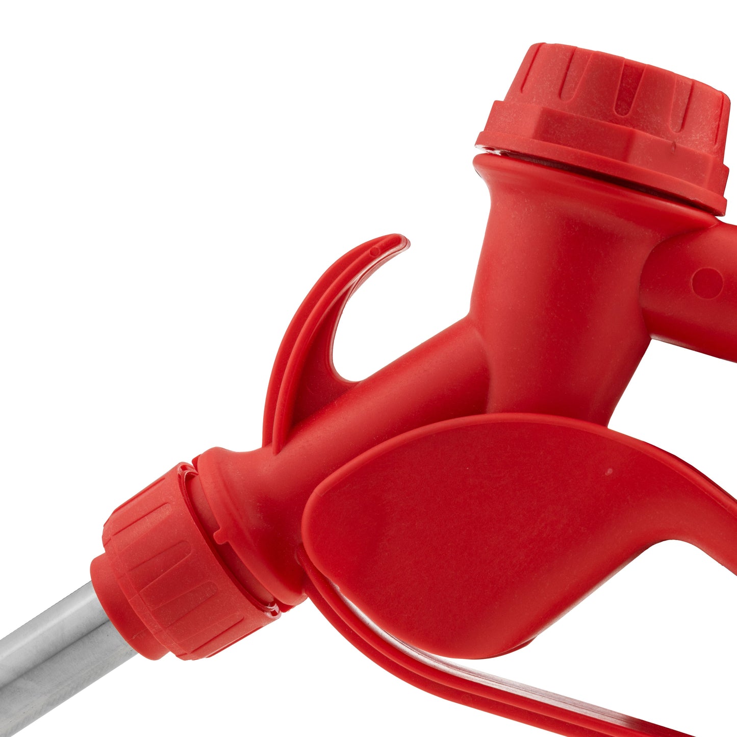 Fuel Nozzle Gun 3/4" Barb Inlet - Metal Outlet (Red)