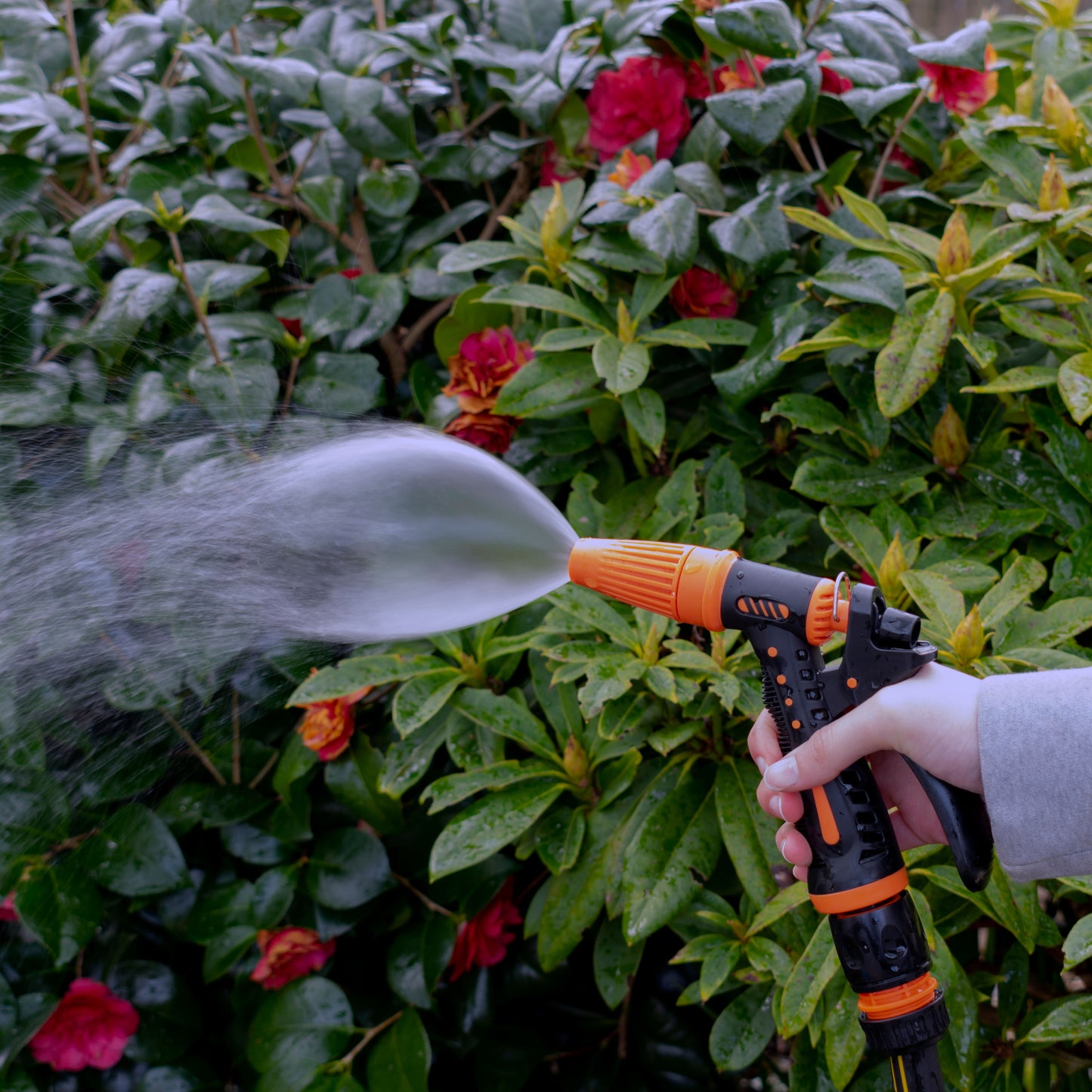 Hose Gun Water Sprayer Single Adjustable Jet (Black/Orange)
