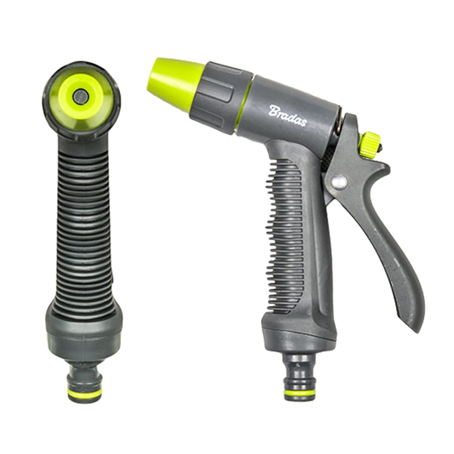Hose Gun Water Sprayer Single Adjustable Jet (Lime/Grey)