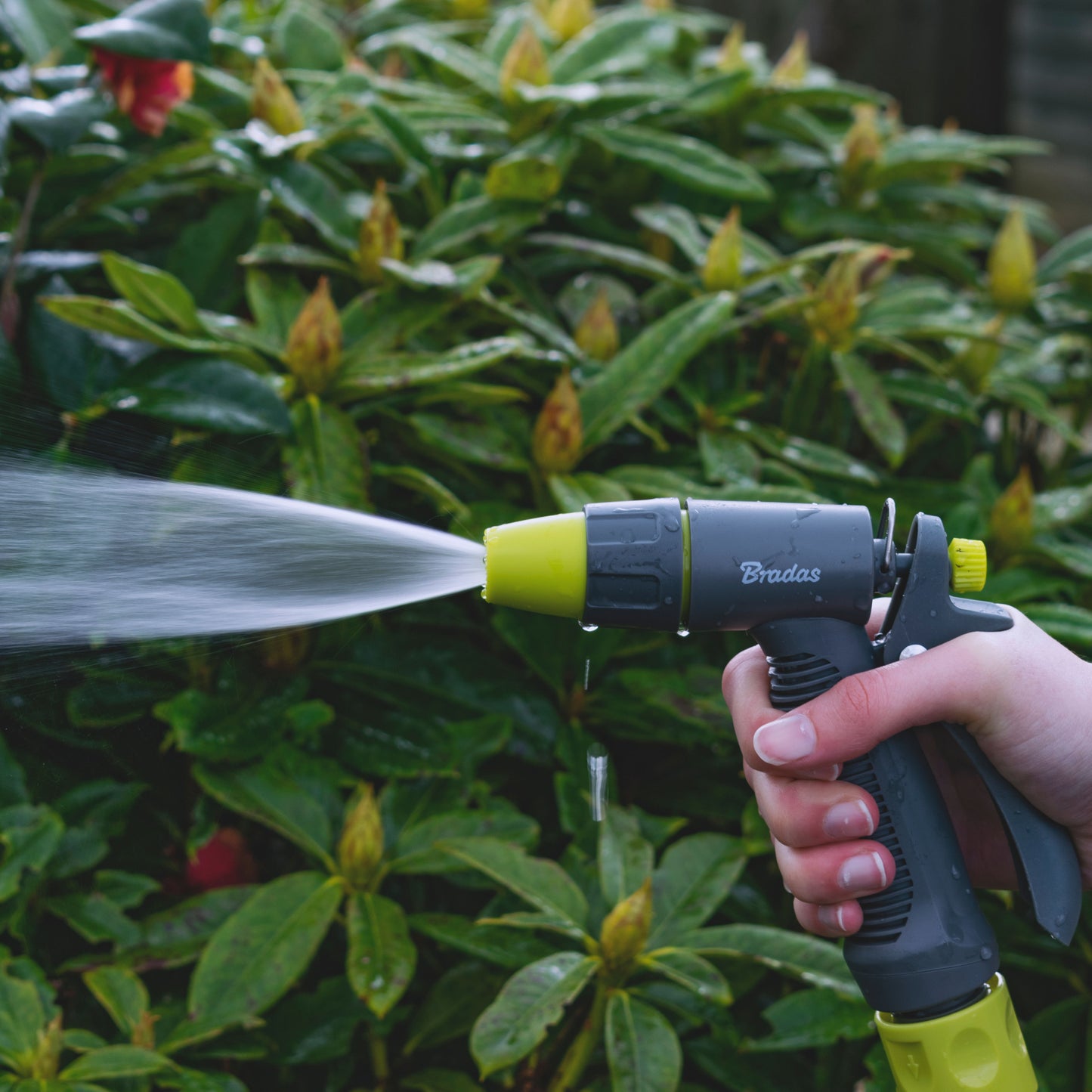 Hose Gun Water Sprayer Single Adjustable Jet (Lime/Grey)