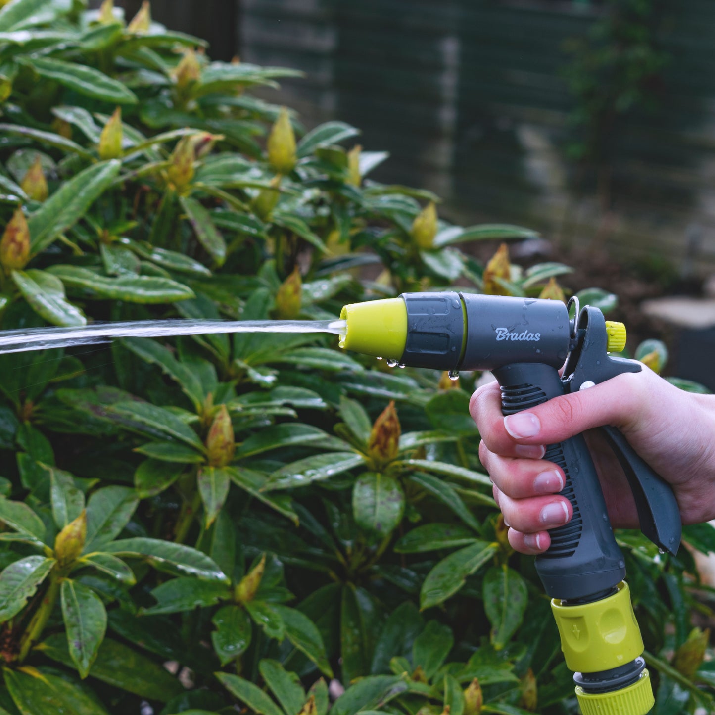 Hose Gun Water Sprayer Single Adjustable Jet (Lime/Grey)