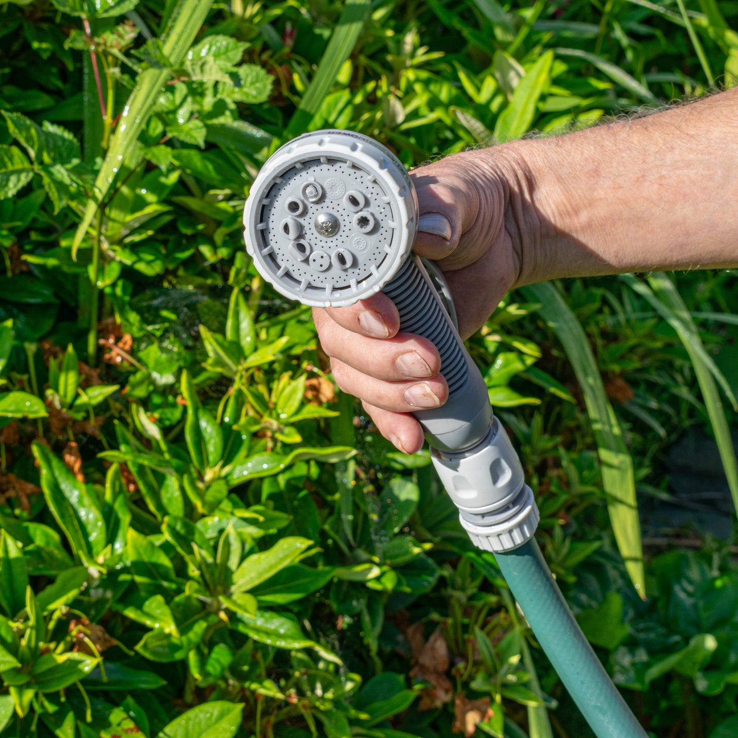 Hose Gun Water Sprayer Multi Pattern Adjustable (White/Grey)