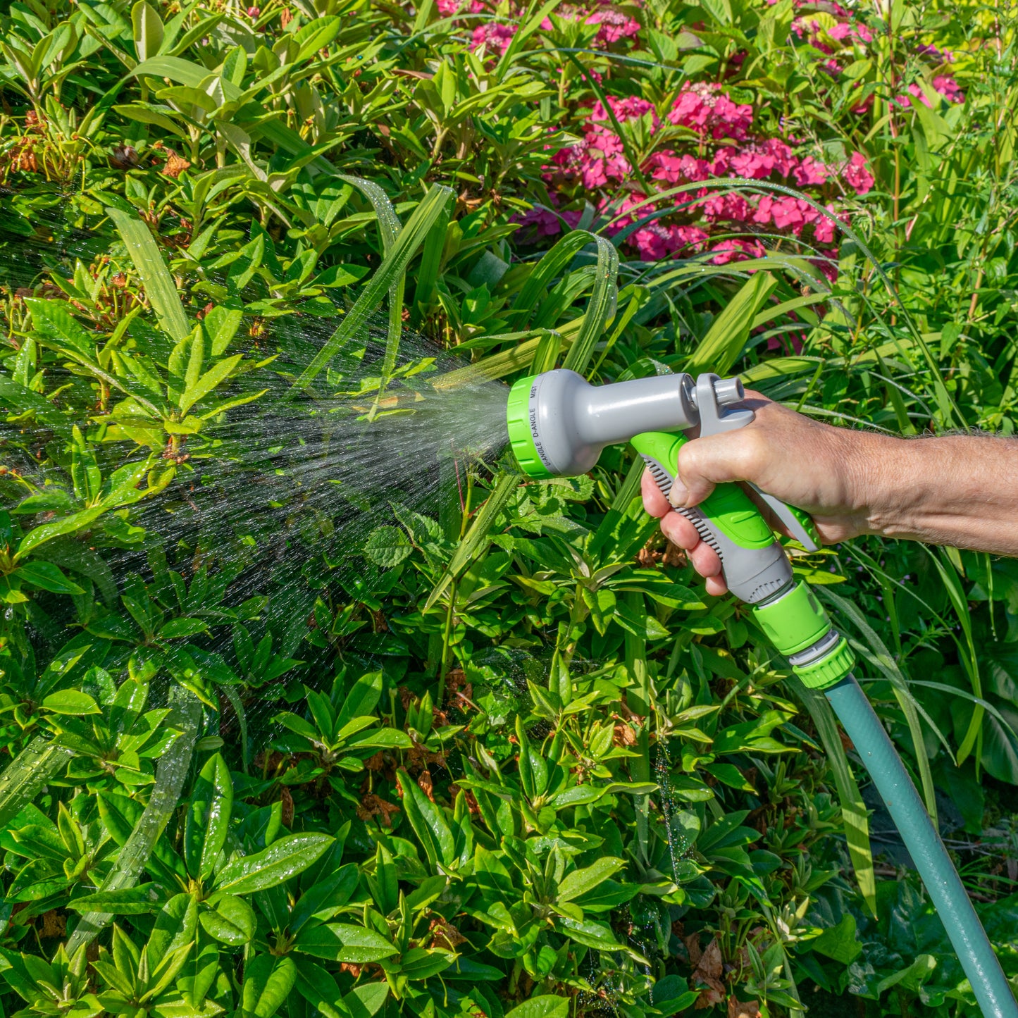 Hose Gun Water Sprayer Multi Pattern Adjustable (Lime/Grey)