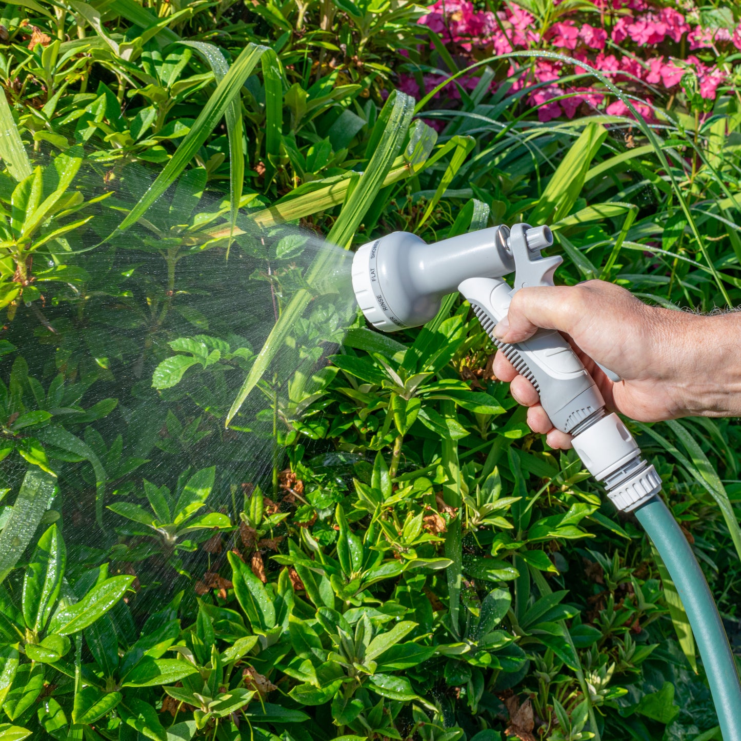 Hose Gun Water Sprayer Multi Pattern Adjustable (White/Grey)
