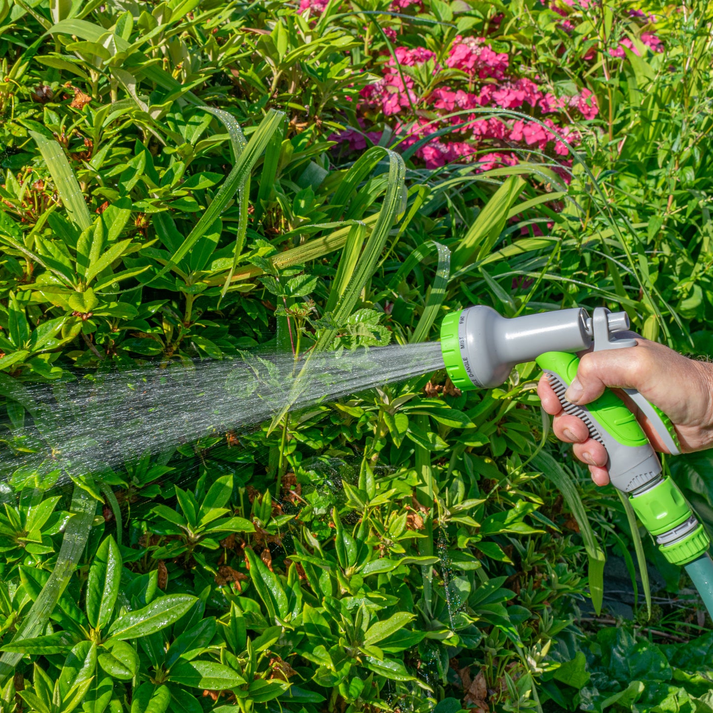 Hose Gun Water Sprayer Multi Pattern Adjustable (Lime/Grey)