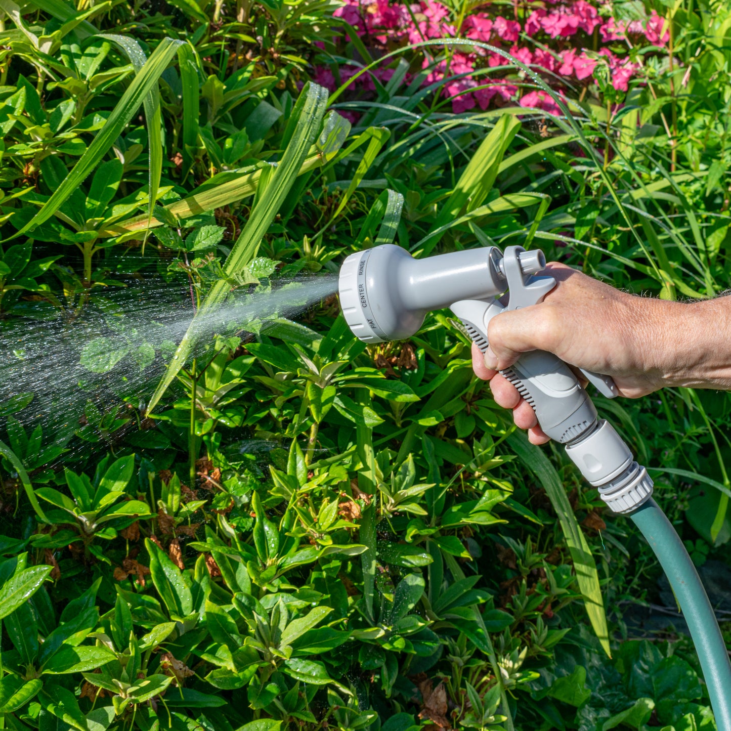 Hose Gun Water Sprayer Multi Pattern Adjustable (White/Grey)