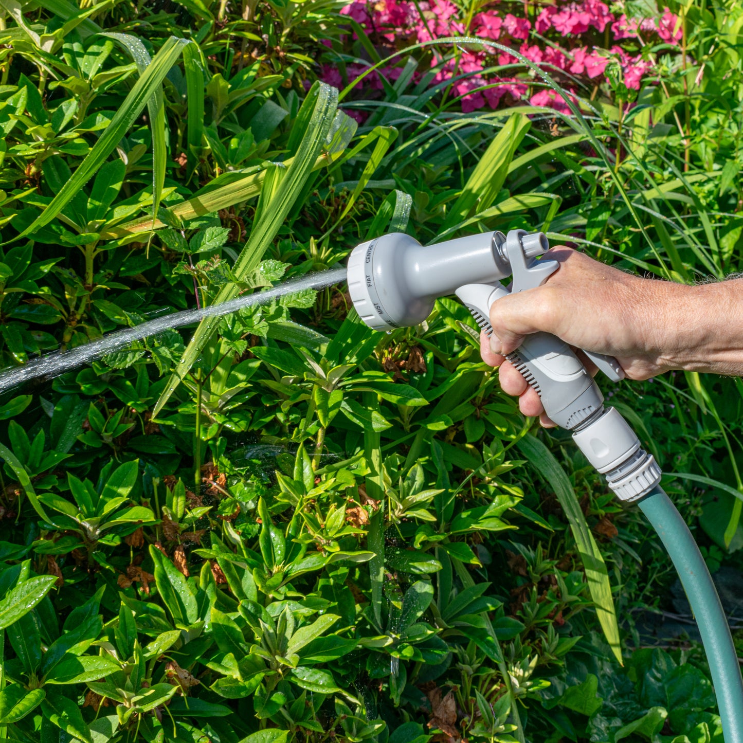 Hose Gun Water Sprayer Multi Pattern Adjustable (White/Grey)