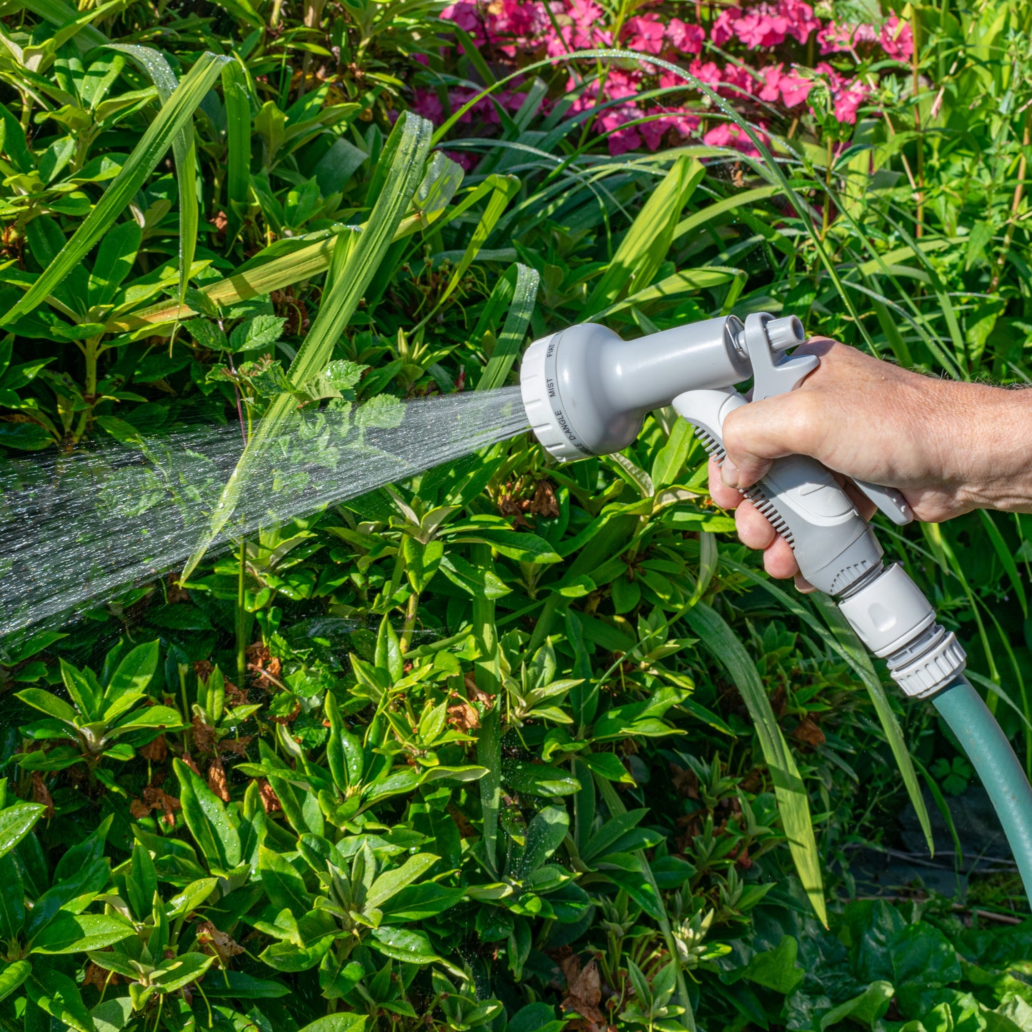 Hose Gun Water Sprayer Multi Pattern Adjustable (White/Grey)