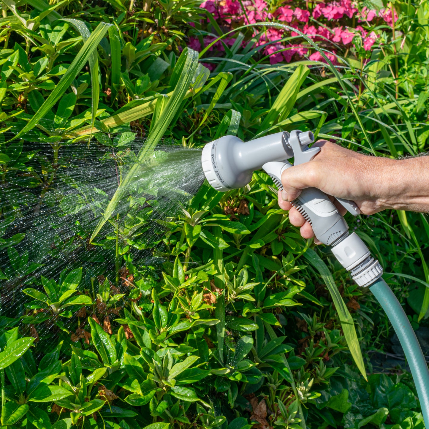 Hose Gun Water Sprayer Multi Pattern Adjustable (White/Grey)