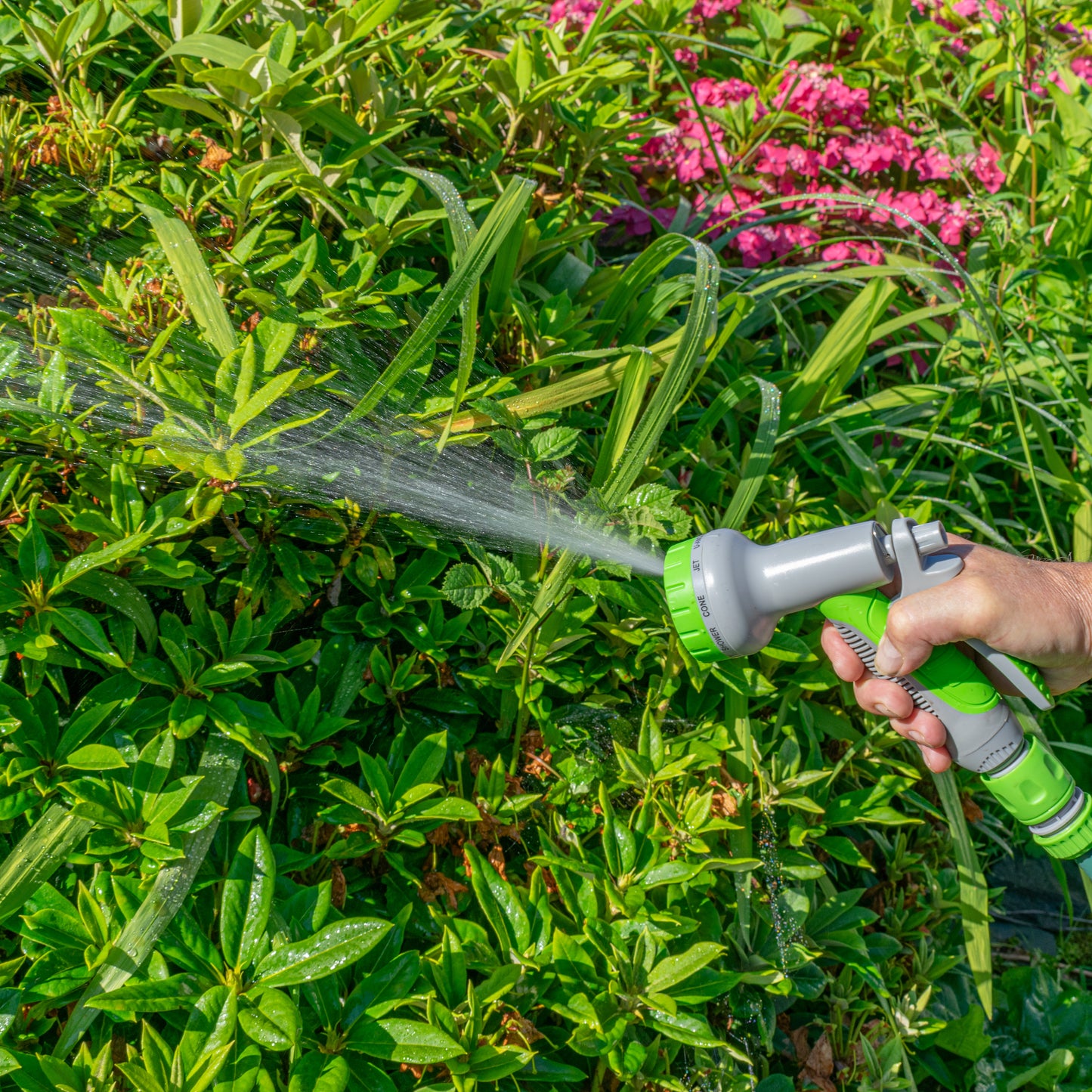 Hose Gun Water Sprayer Multi Pattern Adjustable (Lime/Grey)