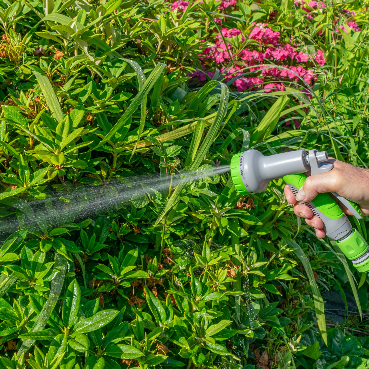 Hose Gun Water Sprayer Multi Pattern Adjustable (Lime/Grey)