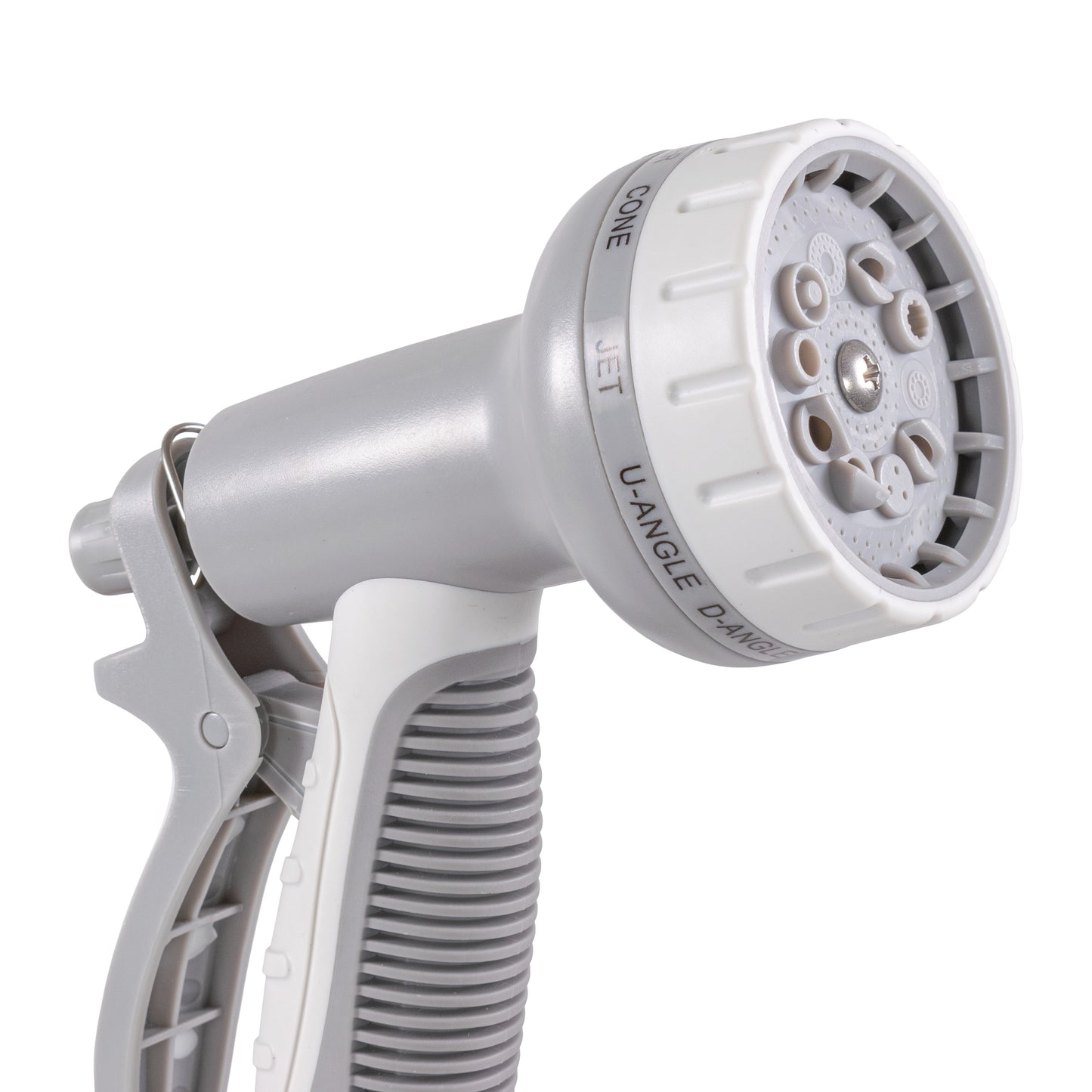 Hose Gun Water Sprayer Multi Pattern Adjustable (White/Grey)