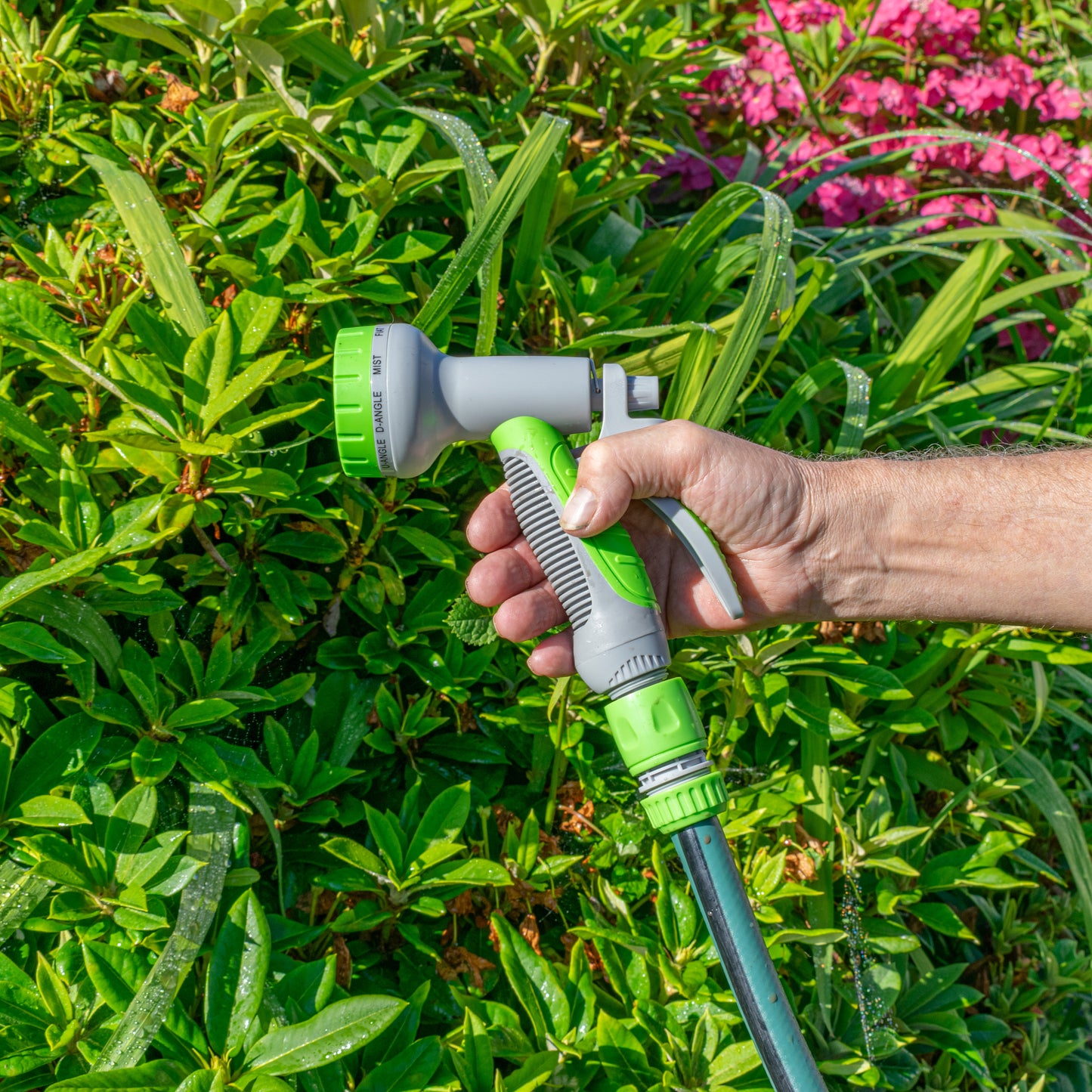 Hose Gun Water Sprayer Multi Pattern Adjustable (Lime/Grey)