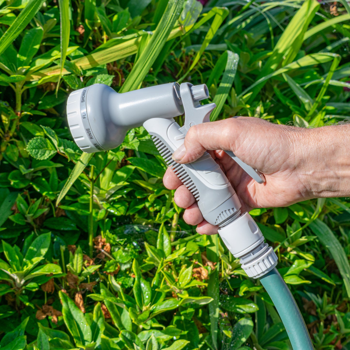 Hose Gun Water Sprayer Multi Pattern Adjustable (White/Grey)