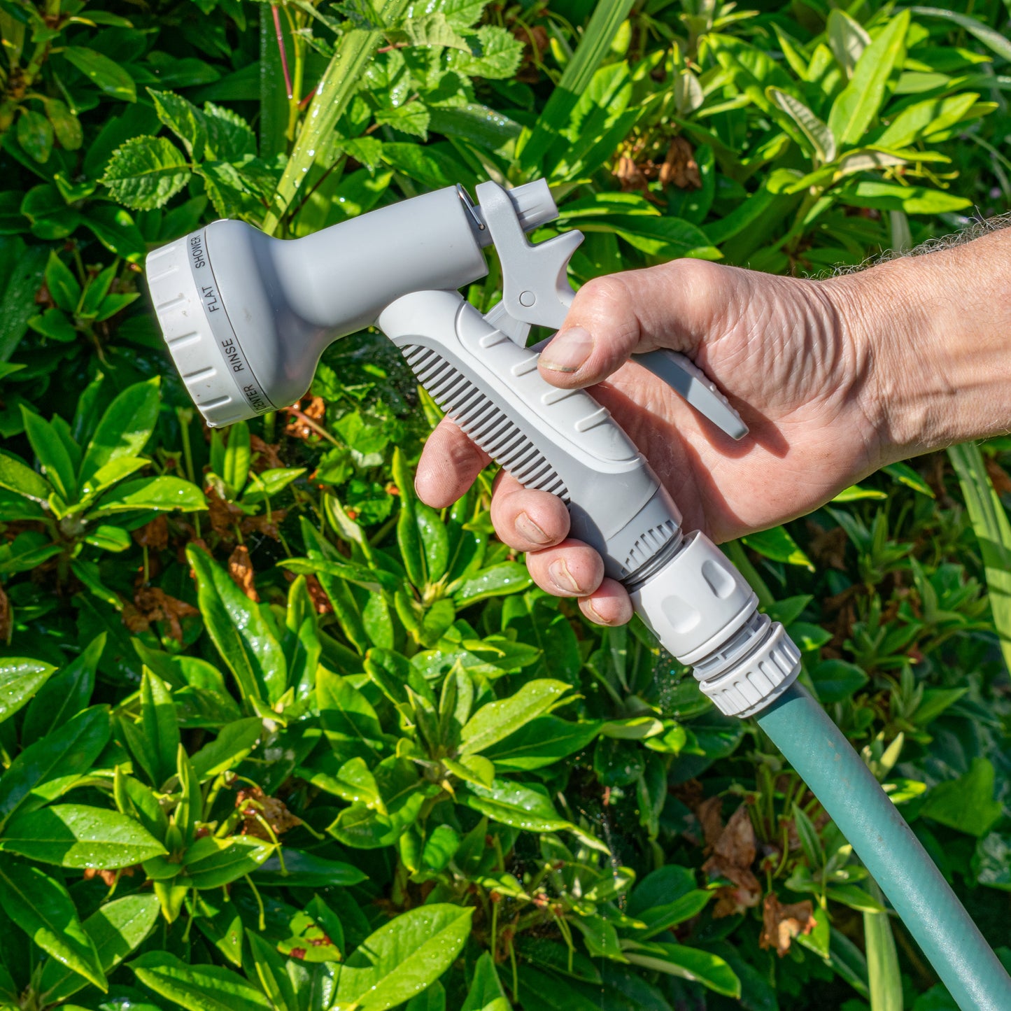 Hose Gun Water Sprayer Multi Pattern Adjustable (White/Grey)