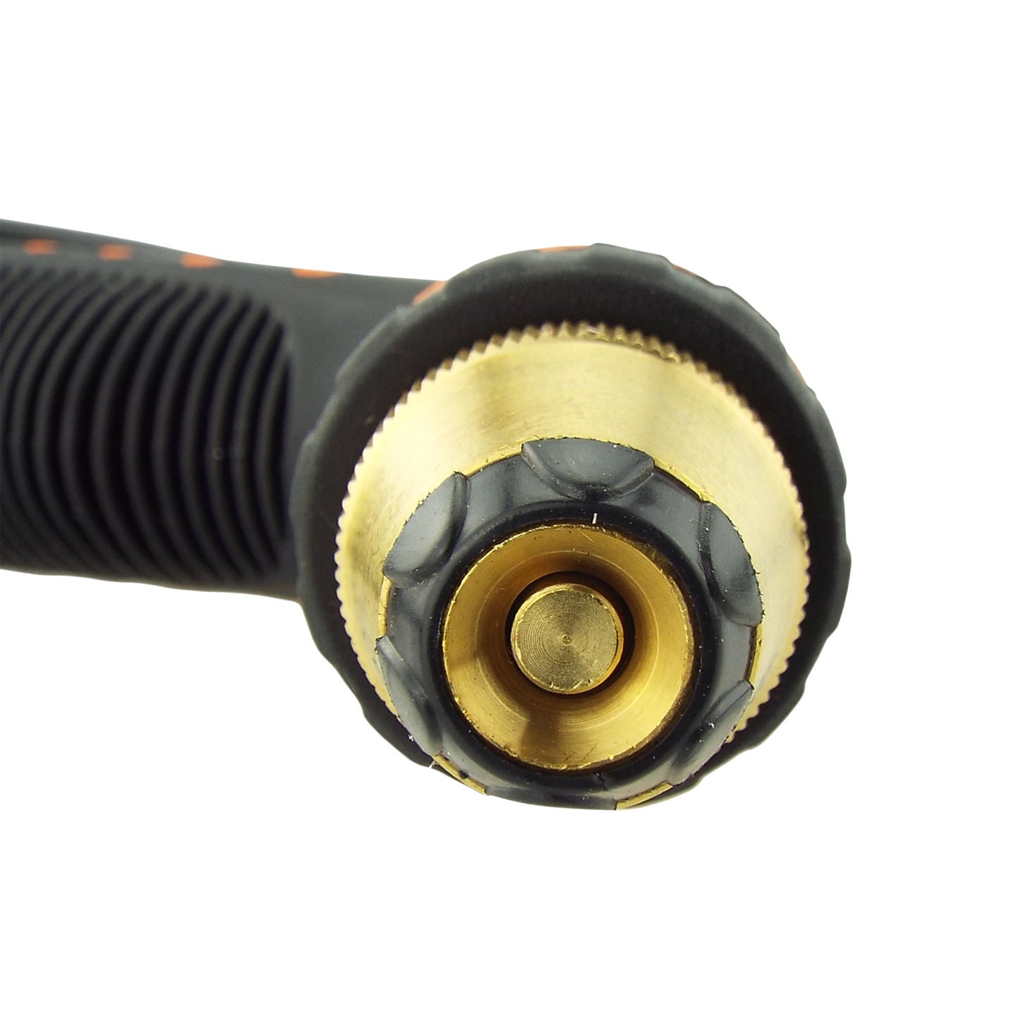 Hose Gun Metal Water Sprayer Single Adjustable Spray (Black/Orange)