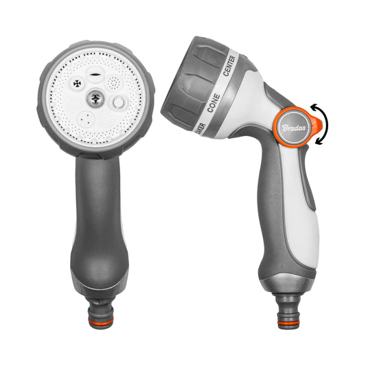 Hose Gun Metal Water Sprayer Slide Trigger (White/Grey)