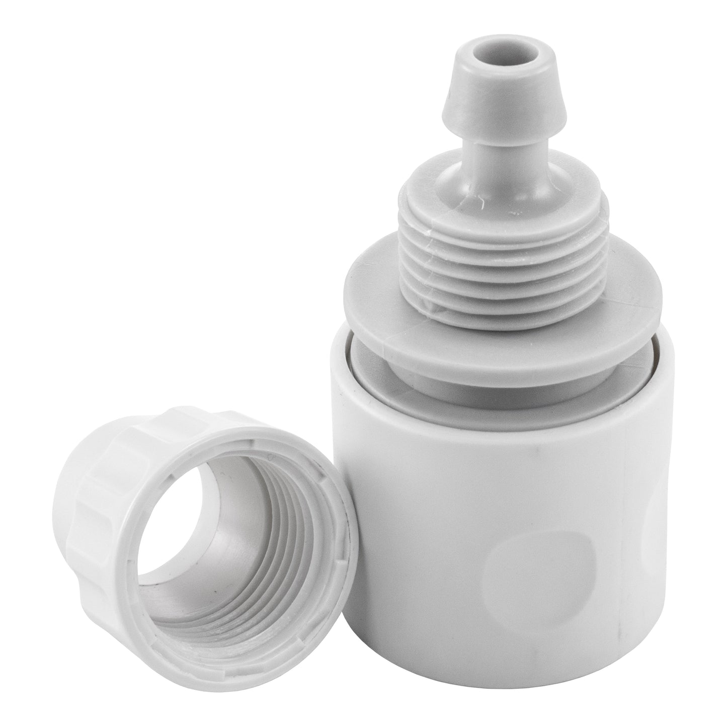 10mm Female Hose Connector, White/Grey